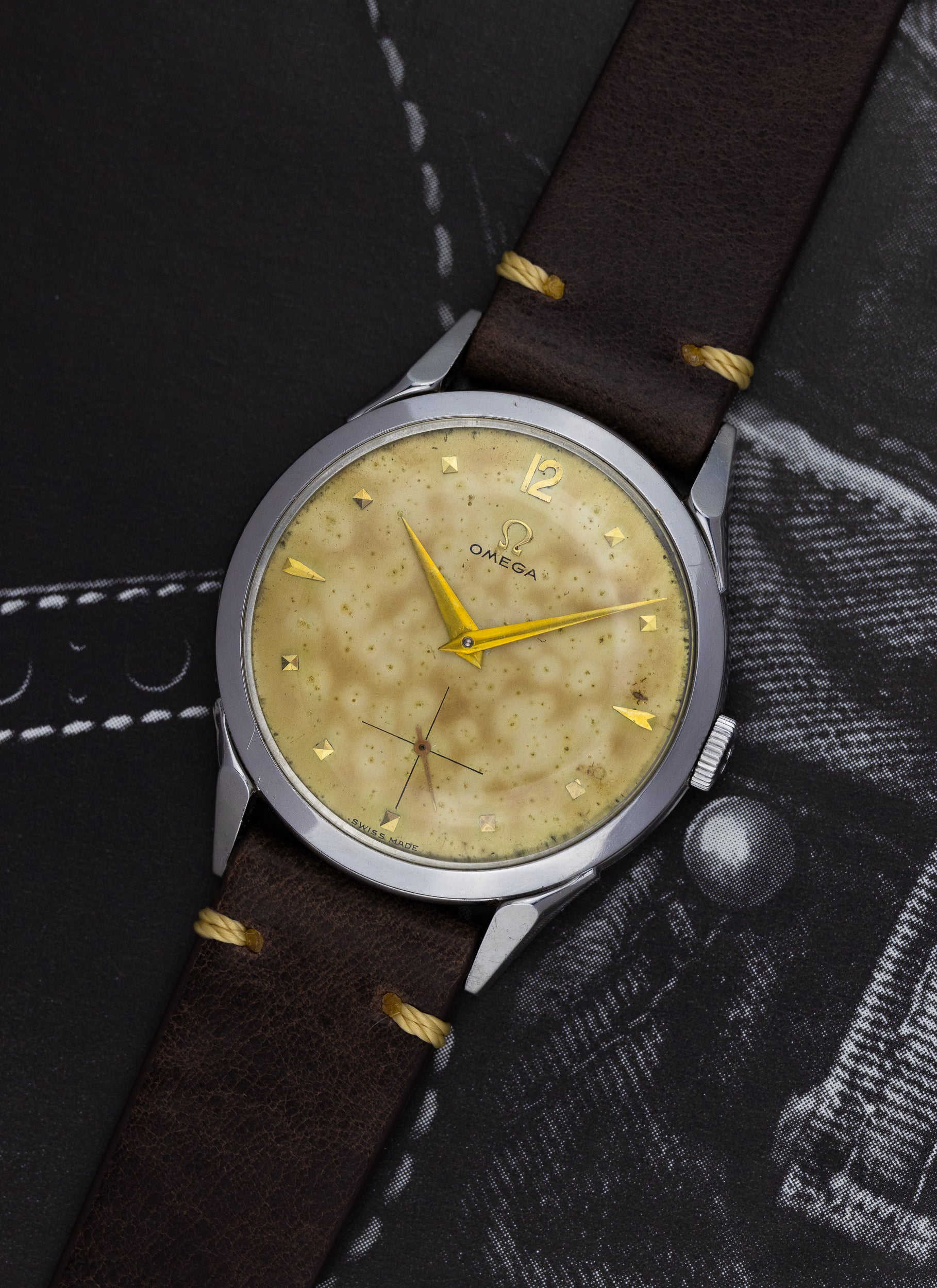 1952 Omega Jumbo Tropical Leopard Dial „Spider Lugs” 2605-10 cal. 266