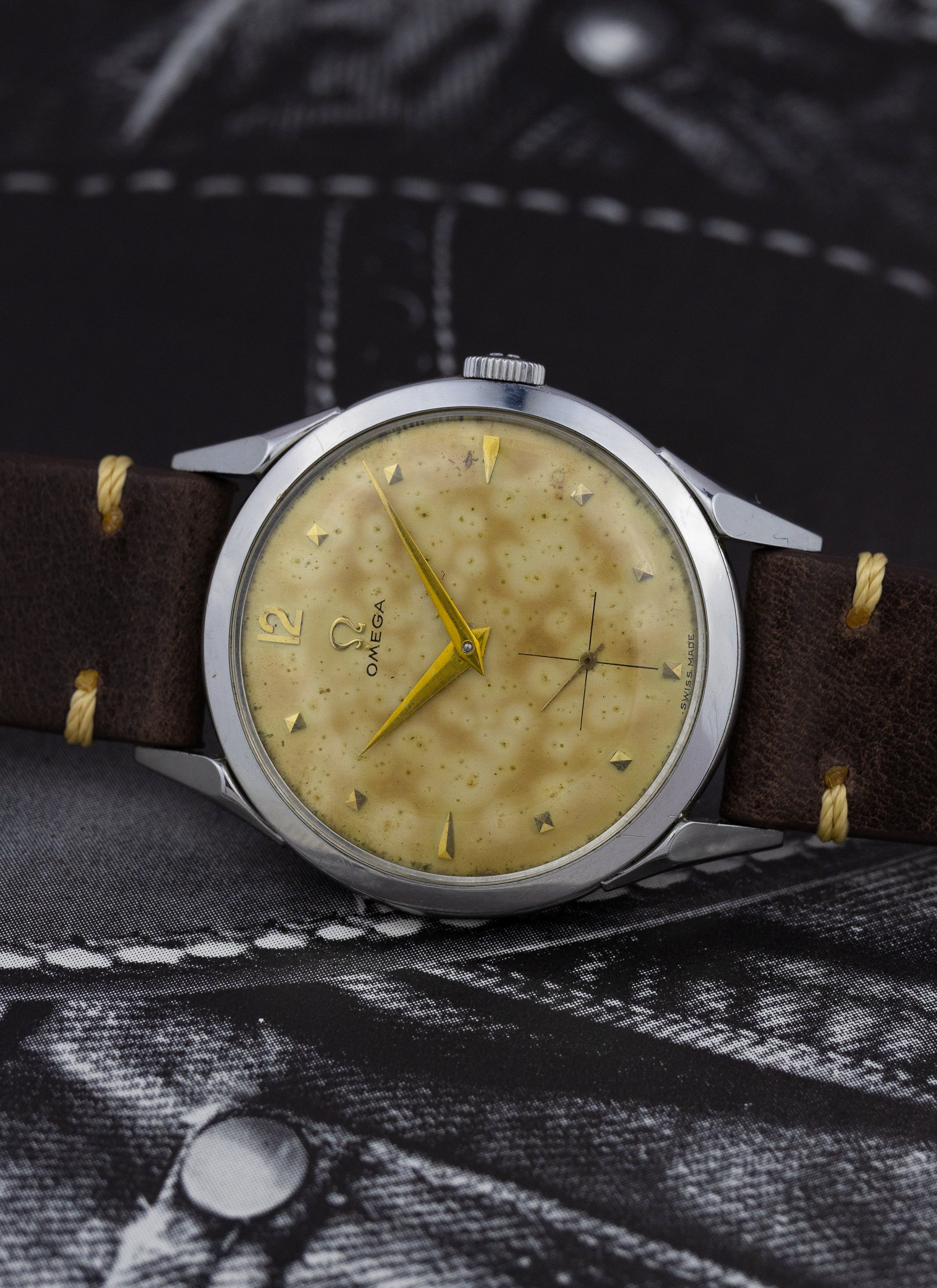 1952 Omega Jumbo Tropical Leopard Dial „Spider Lugs” 2605-10 cal. 266