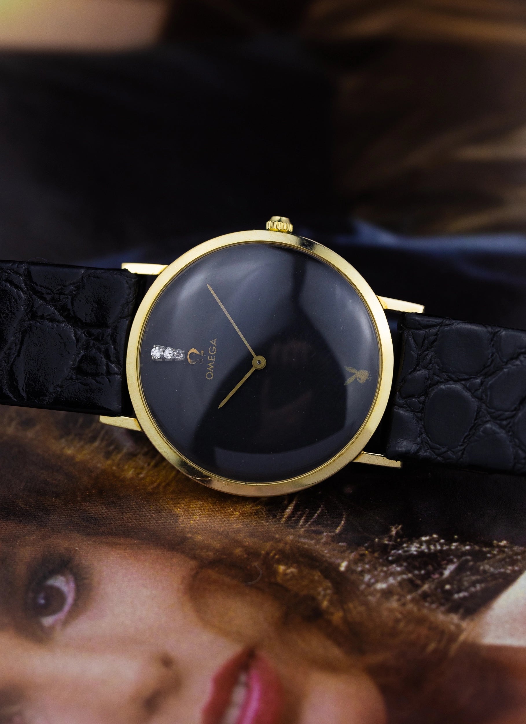 1979 14K Omega Playboy Diamond Dial D6672 cal. 625