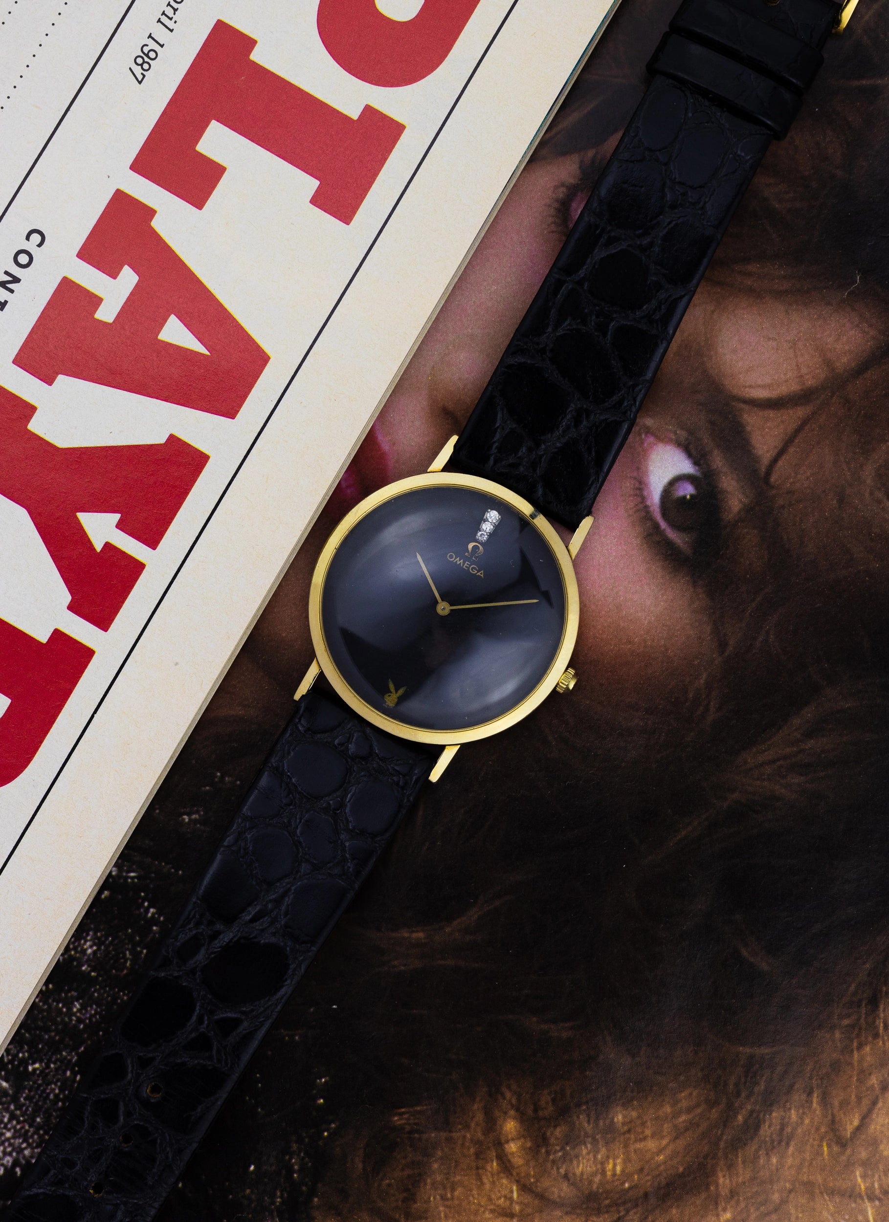 1979 14K Omega Playboy Diamond Dial D6672 cal. 625