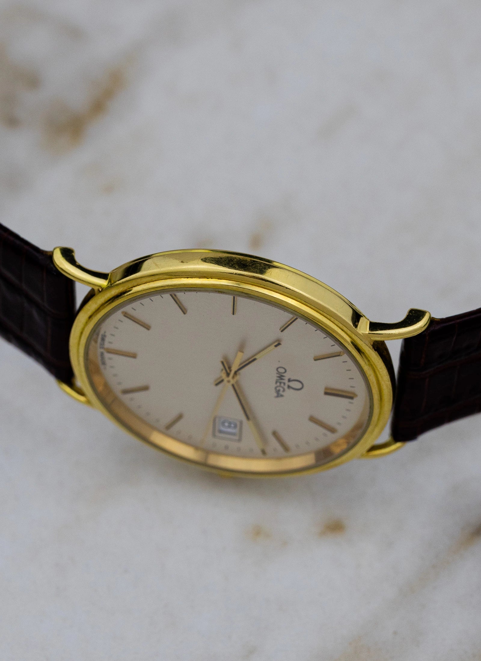 1990s 18K Omega Date Quartz Ref. 196.750
