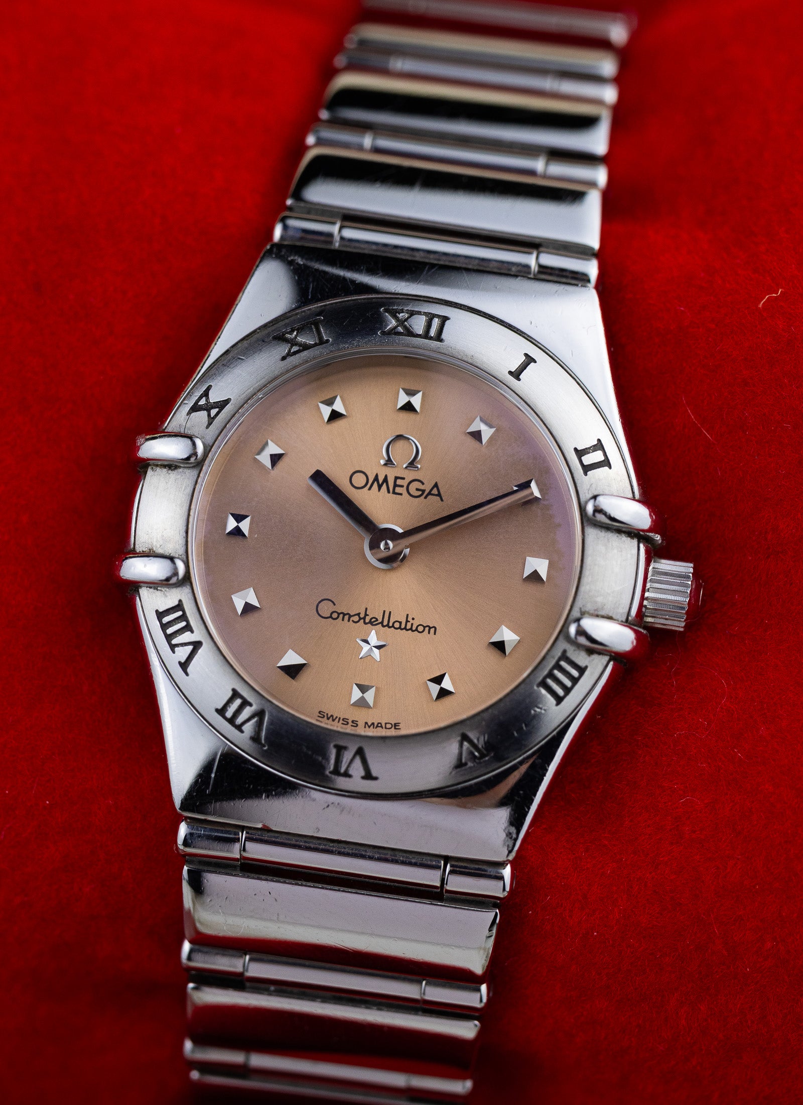 1998 Lady Omega Constellation My Choice Pink Dial 1561.61 Box