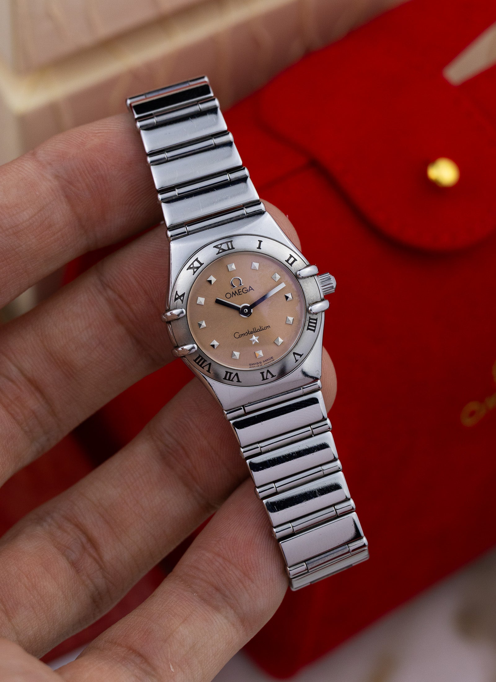 1998 Lady Omega Constellation My Choice Pink Dial 1561.61 Box