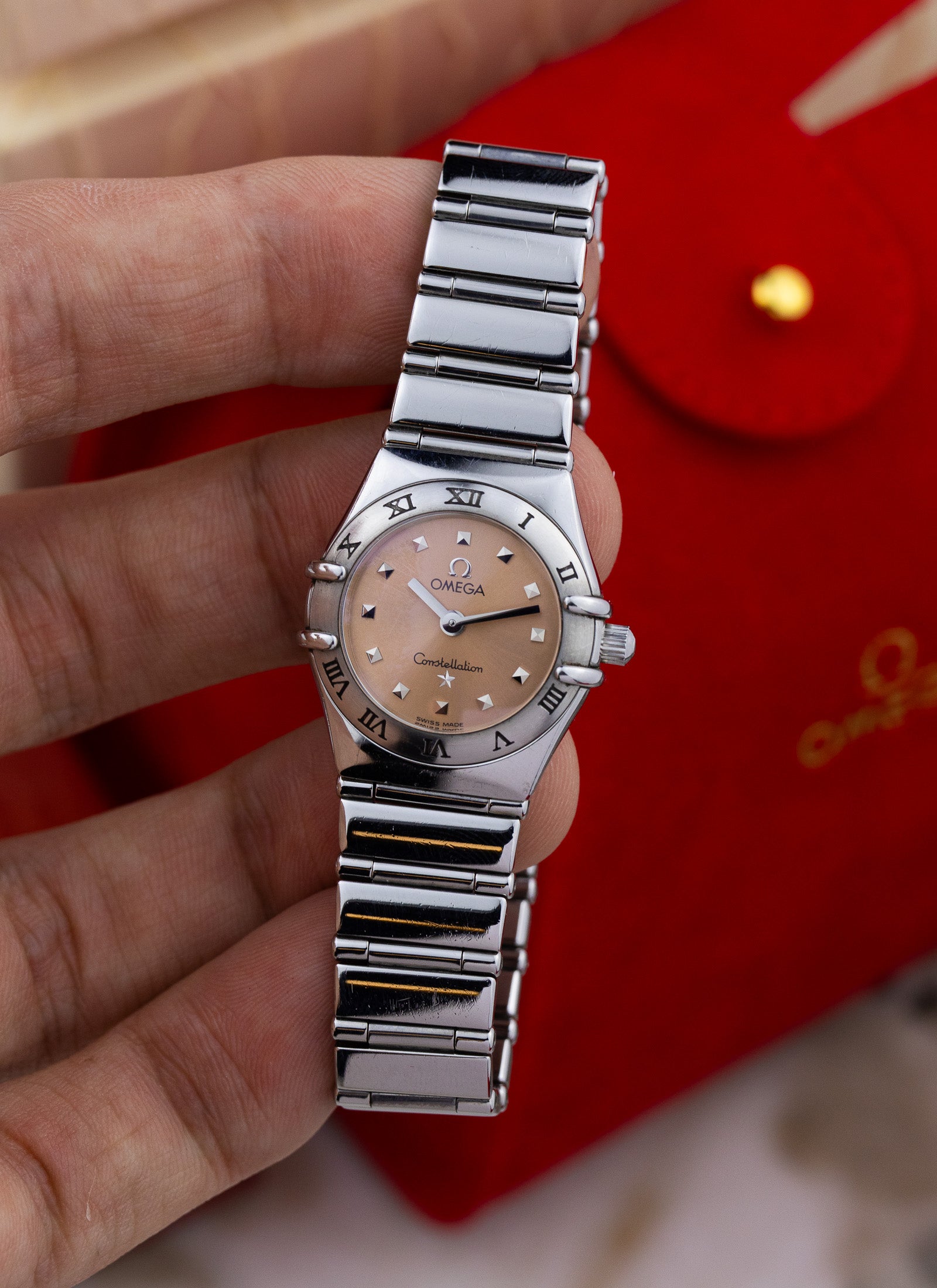 1998 Lady Omega Constellation My Choice Pink Dial 1561.61 Box