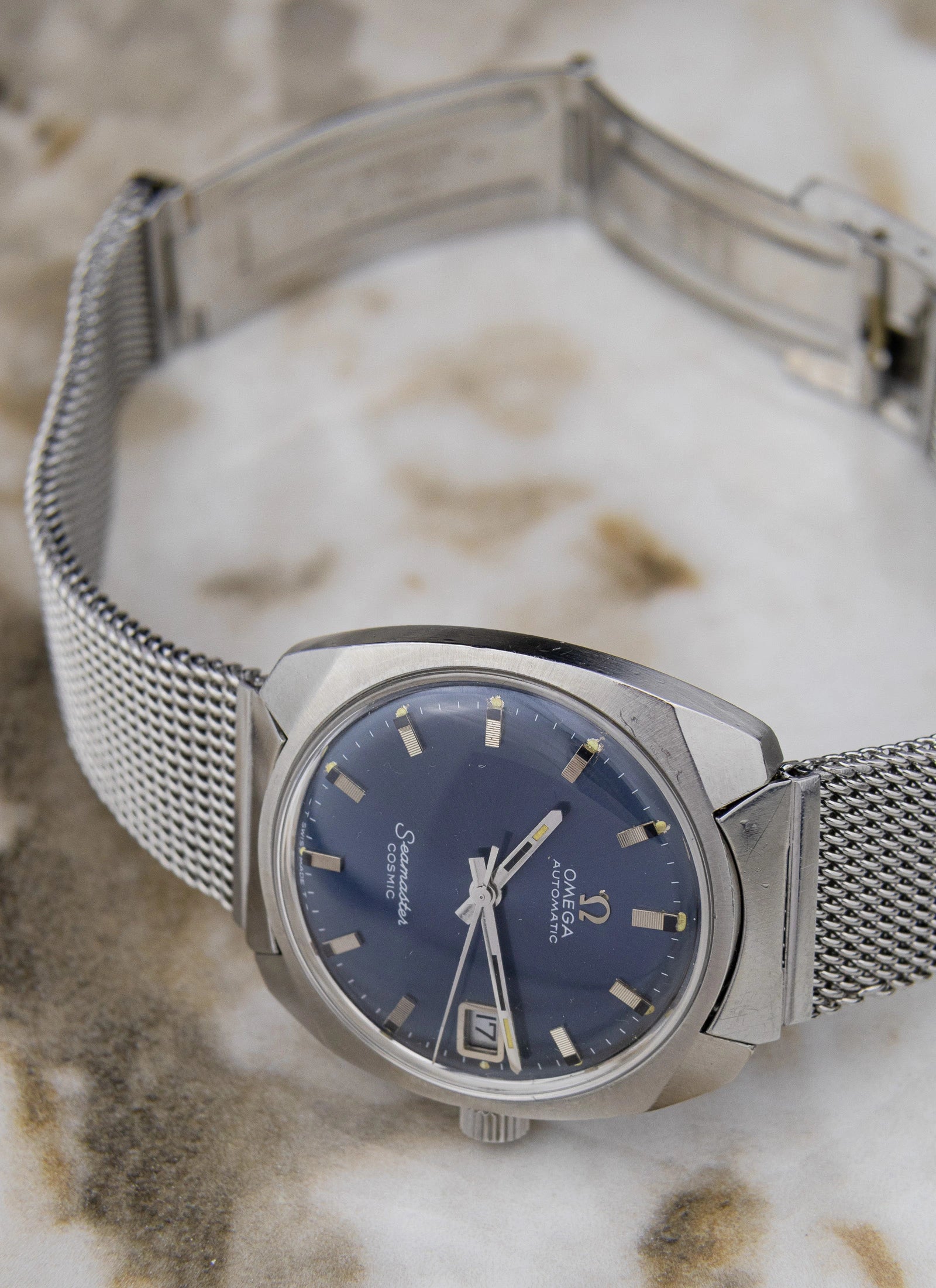 1968 Omega Seamaster Cosmic Navy Mesh 166.022 cal. 565