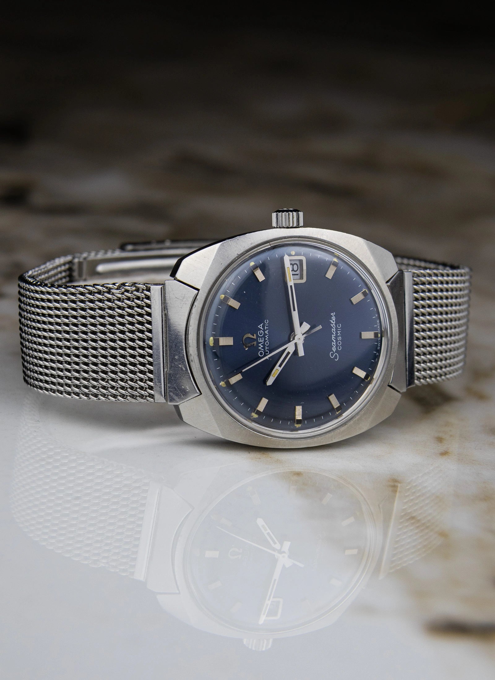 1968 Omega Seamaster Cosmic Navy Mesh 166.022 cal. 565