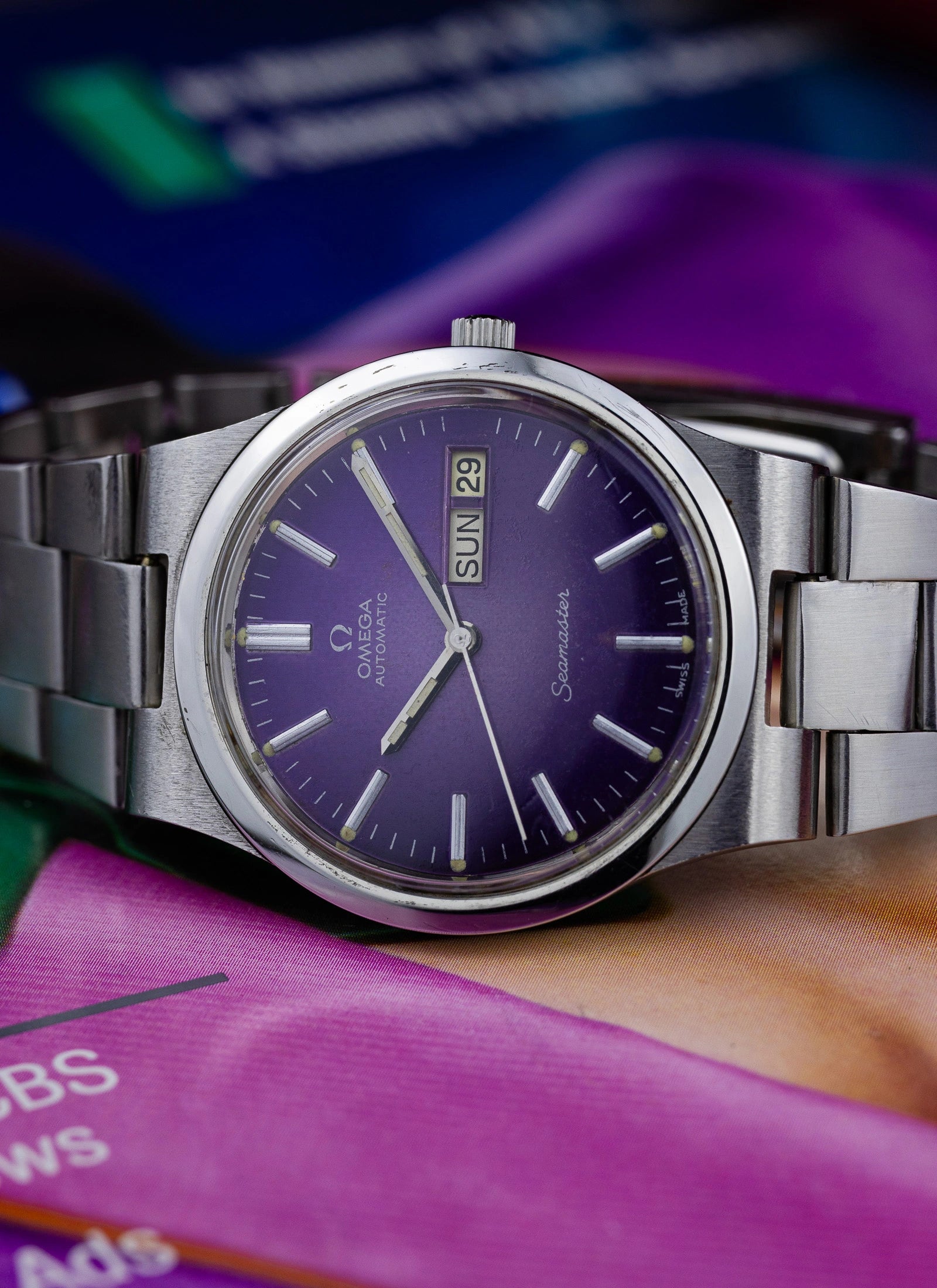 1970s Omega Seamaster Purple Dial