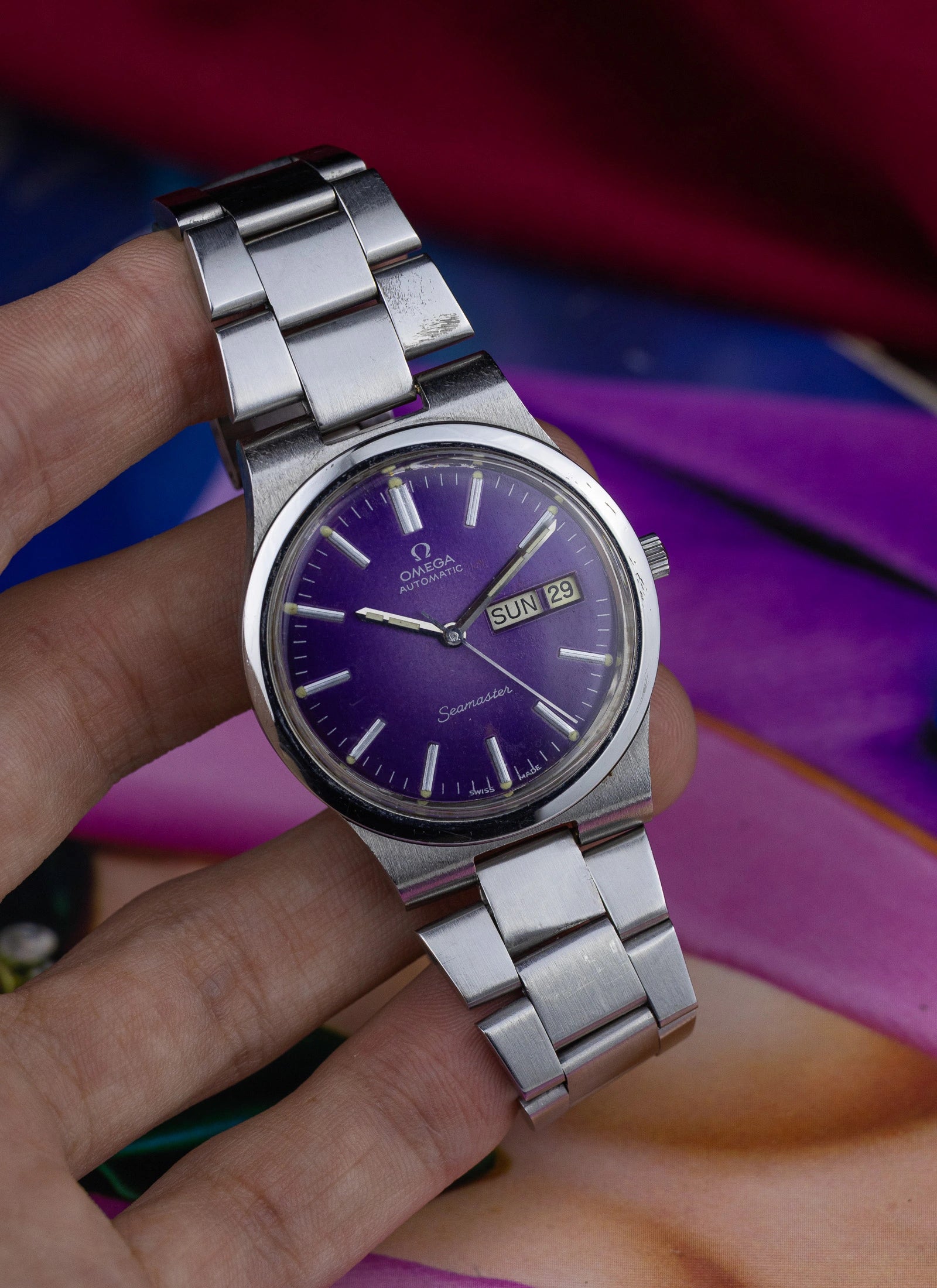 1970s Omega Seamaster Purple Dial