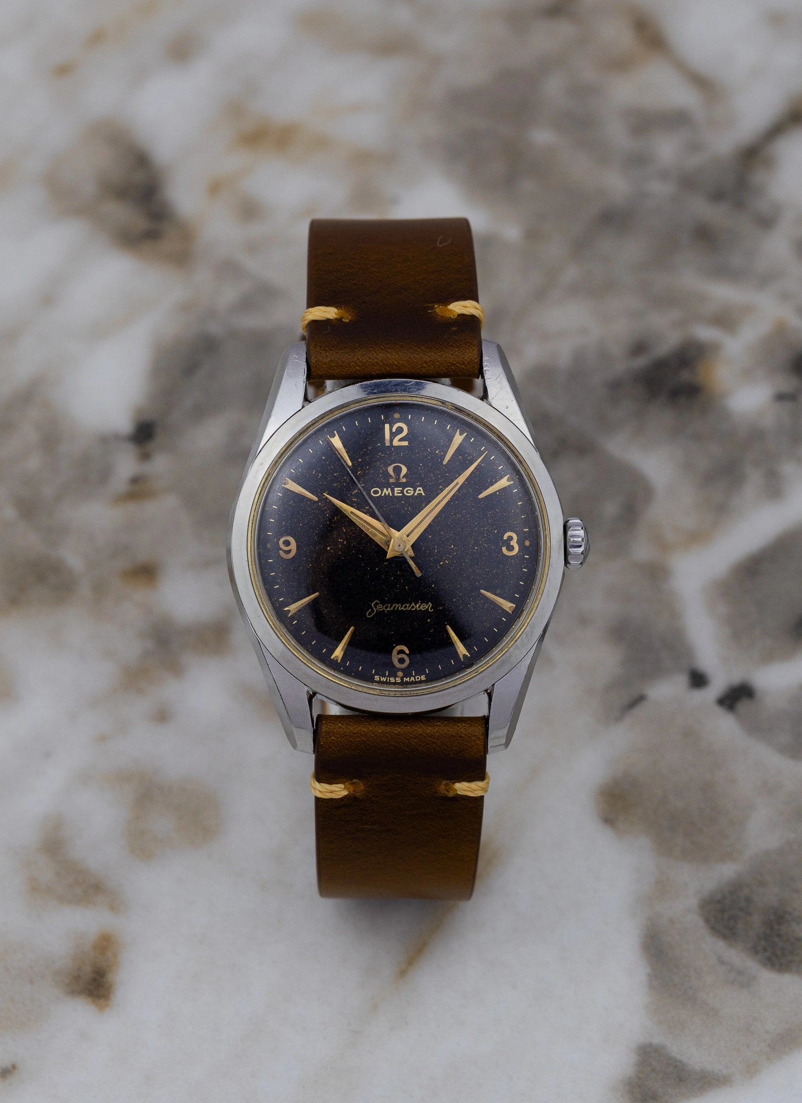 1957 Omega Seamaster Black Gilt Stardust 2938 cal. 284