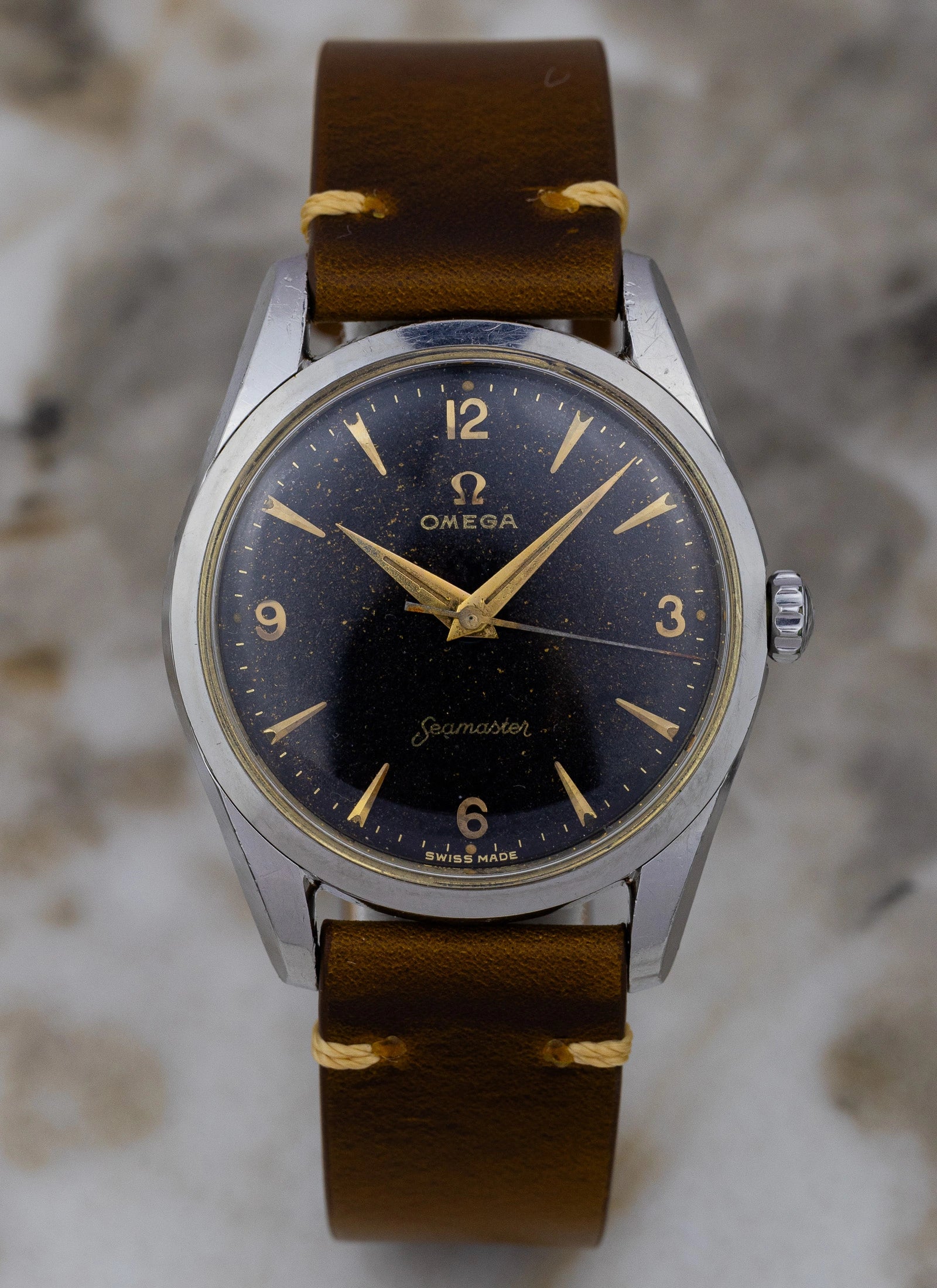 1957 Omega Seamaster Black Gilt Stardust 2938 cal. 284