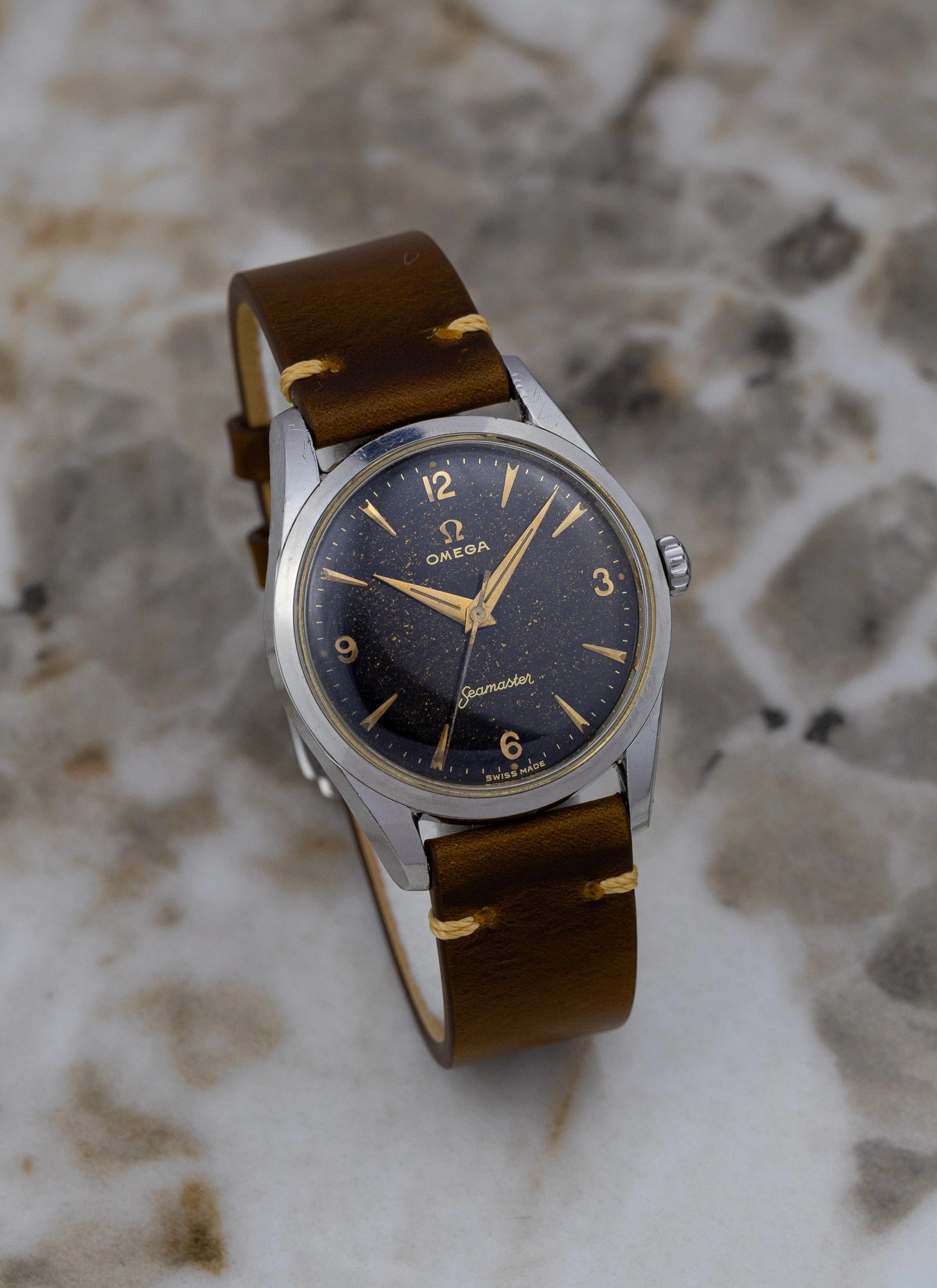 1957 Omega Seamaster Black Gilt Stardust 2938 cal. 284