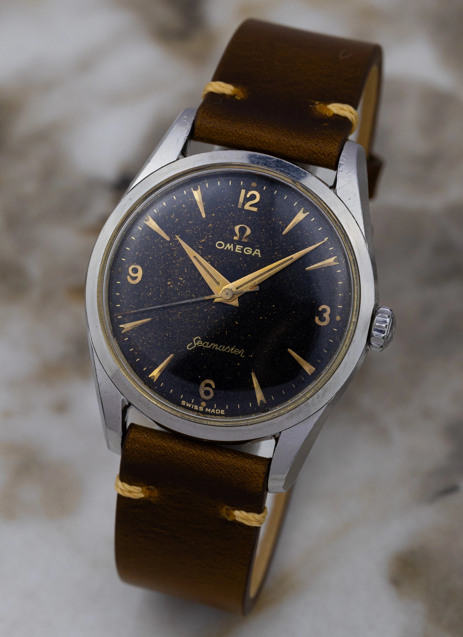 1957 Omega Seamaster Black Gilt Stardust 2938 cal. 284