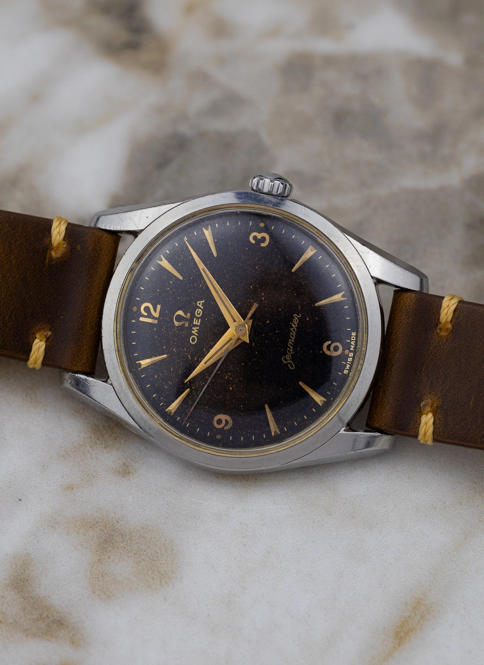 1957 Omega Seamaster Black Gilt Stardust 2938 cal. 284