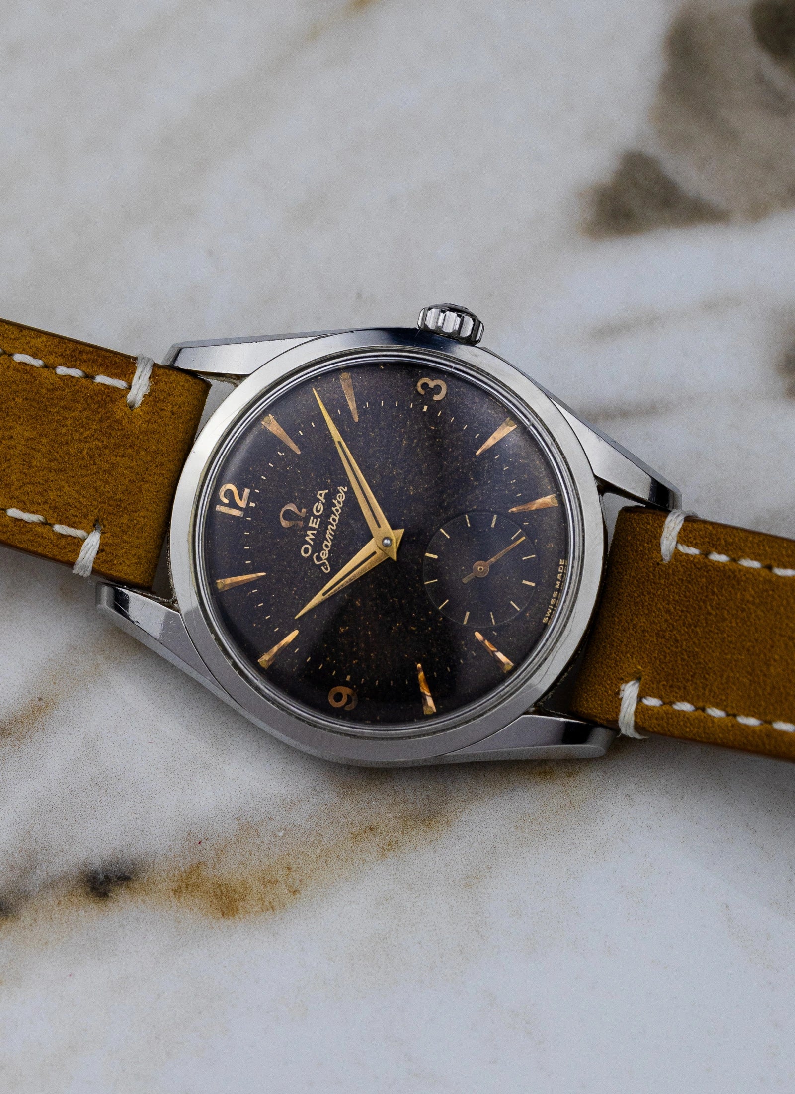 1956 Omega Seamaster Jumbo Black Gilt Stardust 2937-2 Cal. 267