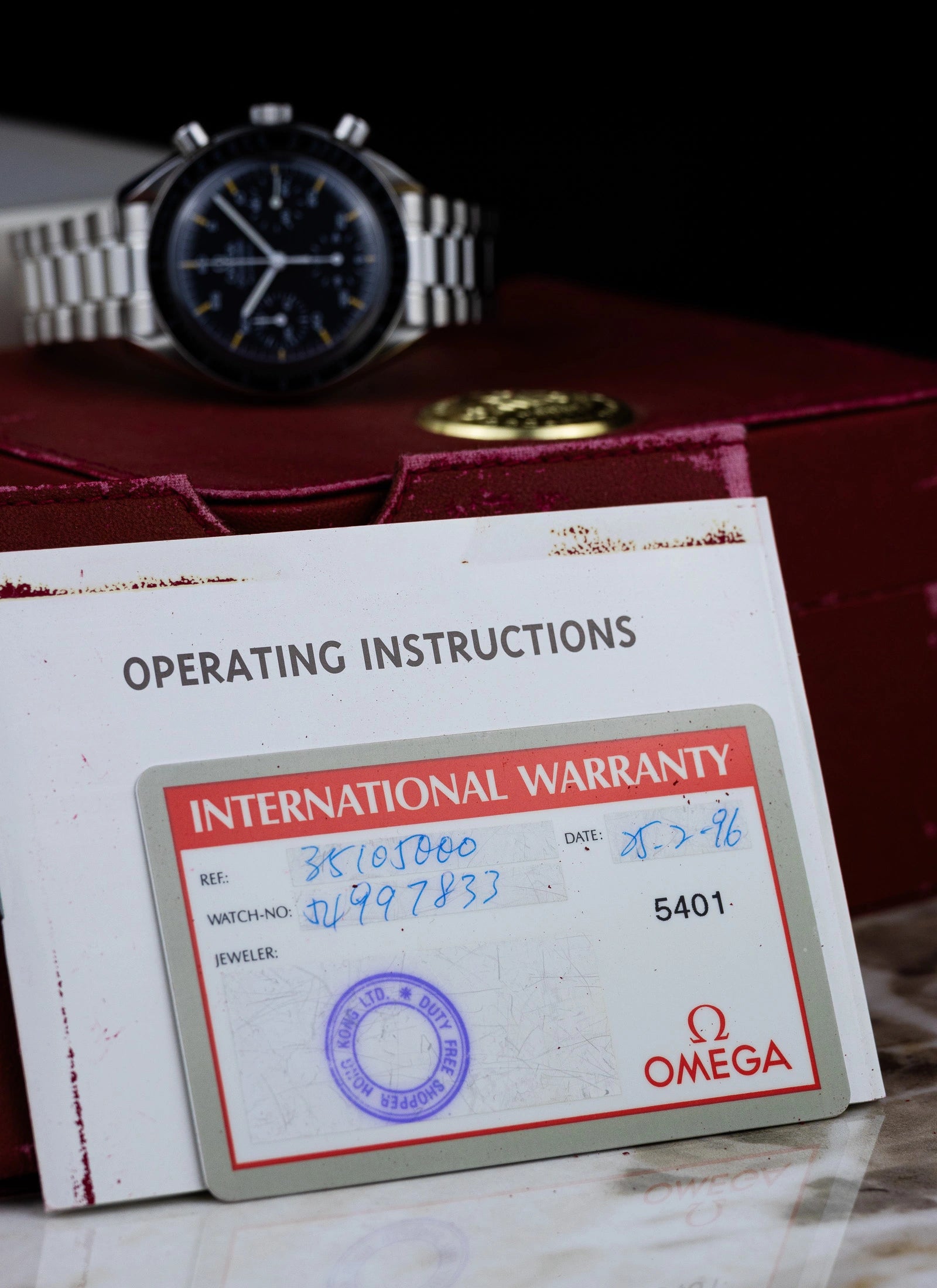 1996 Omega Speedmaster Reduced 3510.50.00 Full Set