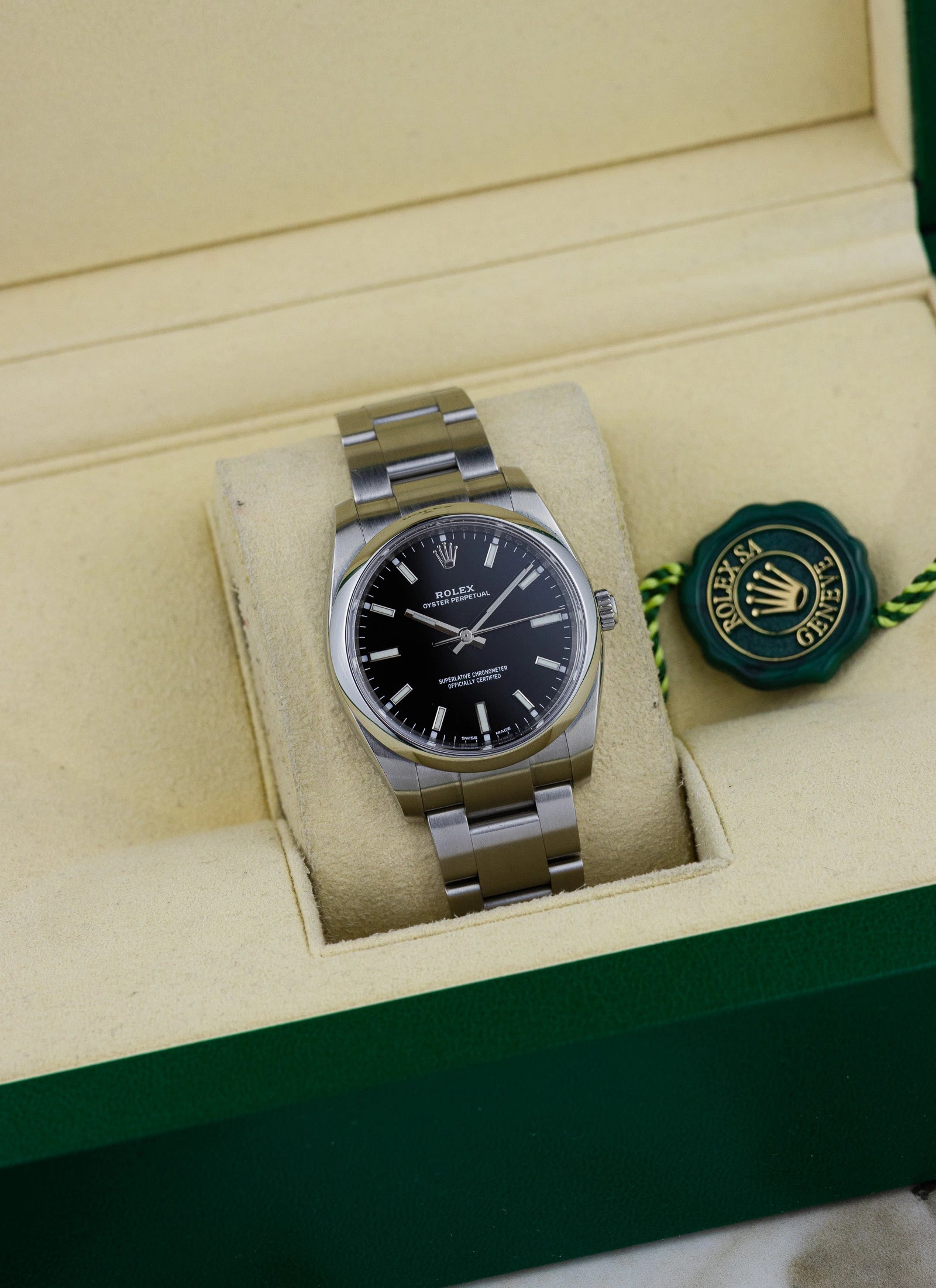 2010s Rolex Oyster Perpetual Black Dial 114200 Box