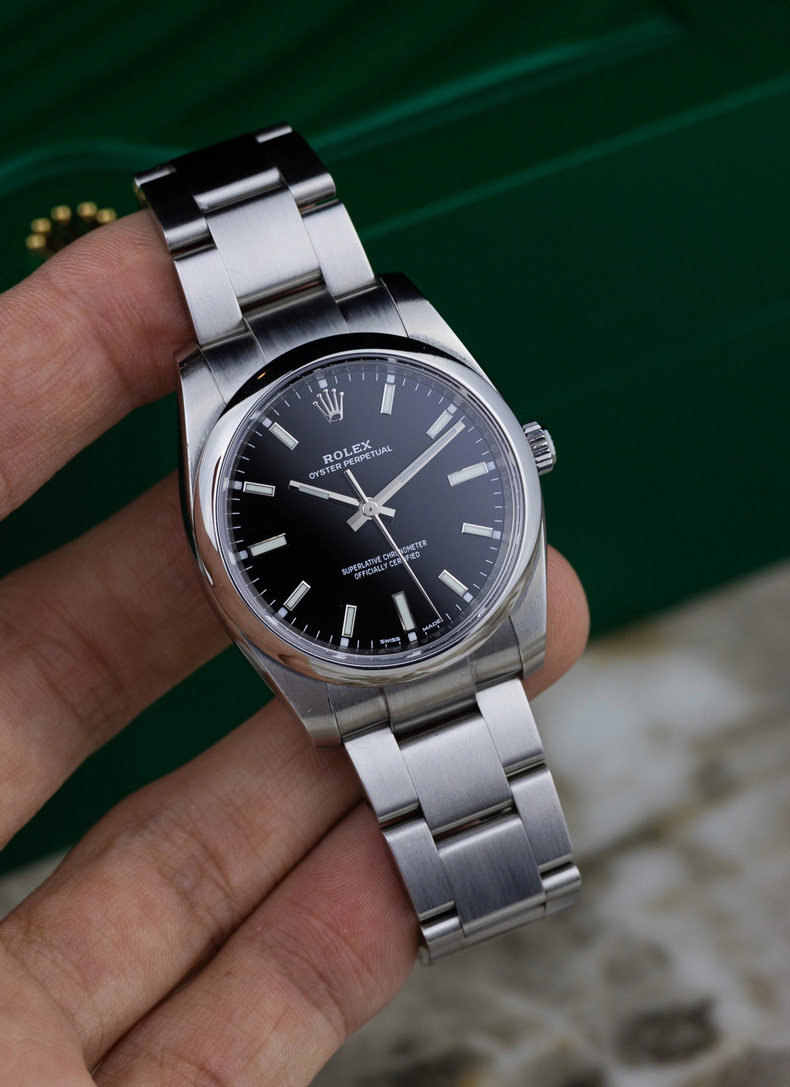 2010s Rolex Oyster Perpetual Black Dial 114200 Box