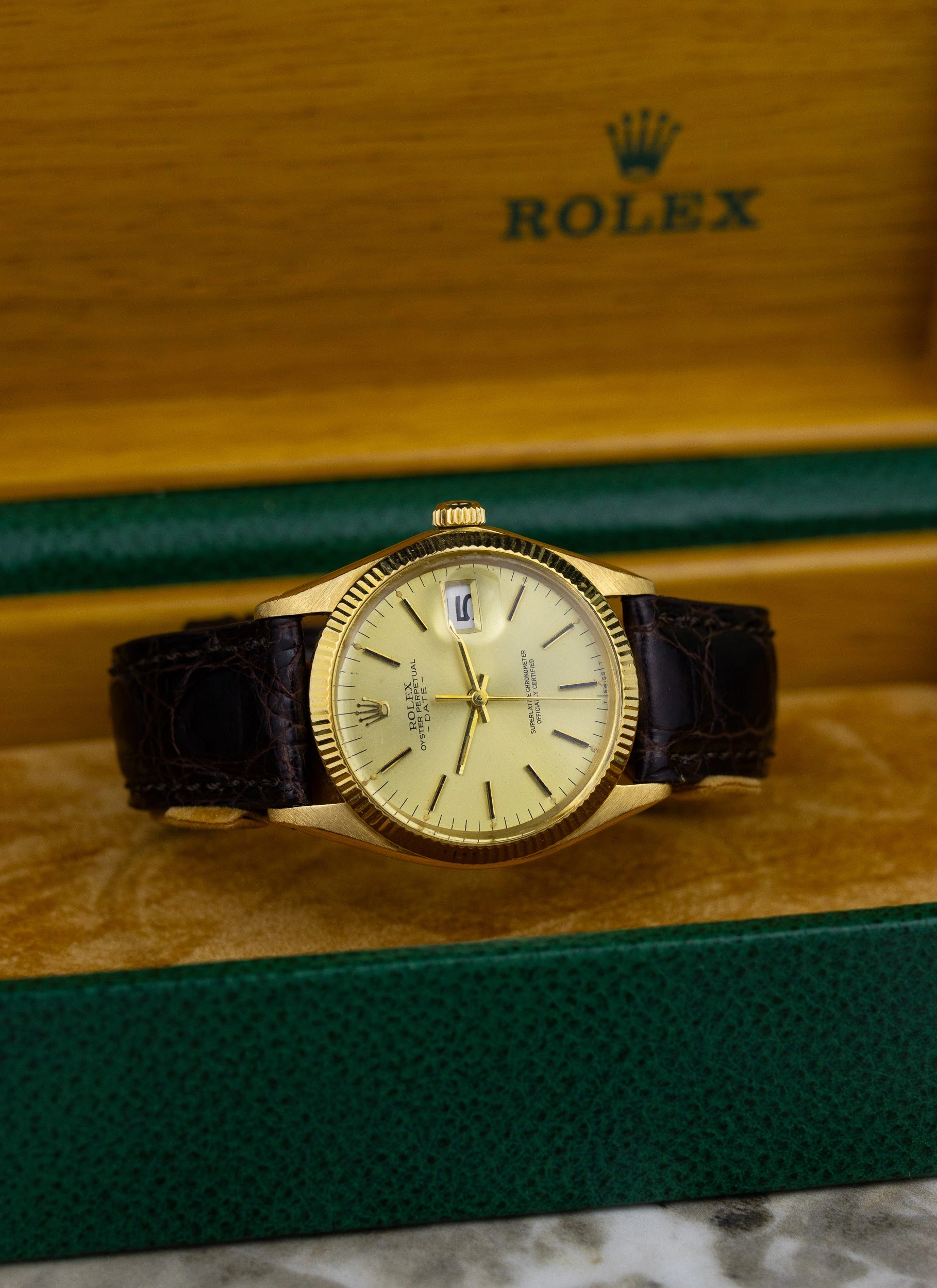 1970 18K Rolex Oyster Perpetual 1503 Box