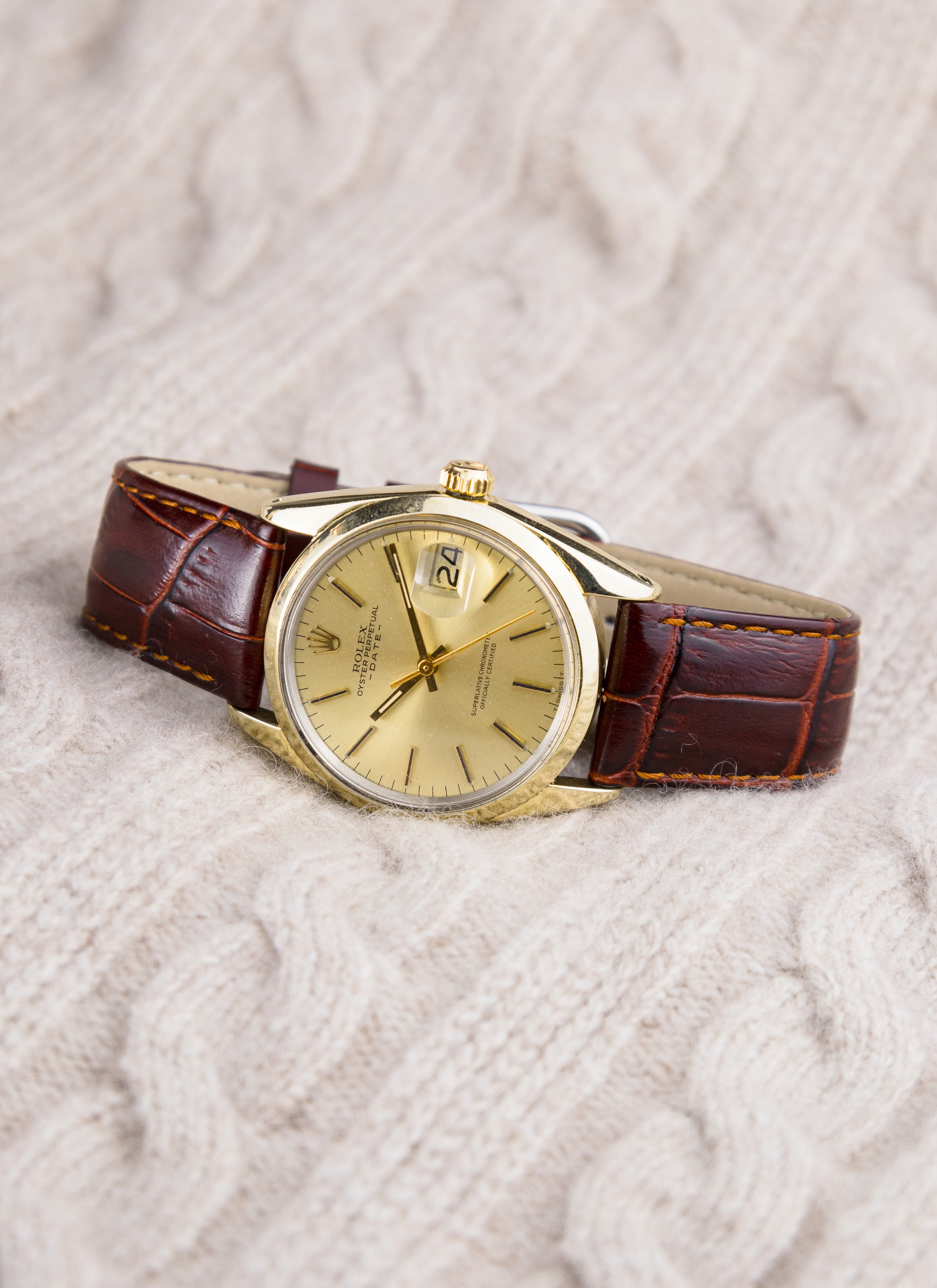 Pasek Skórzany Atlantic 19mm Brązowy Połysk Krokodyl (PA003)