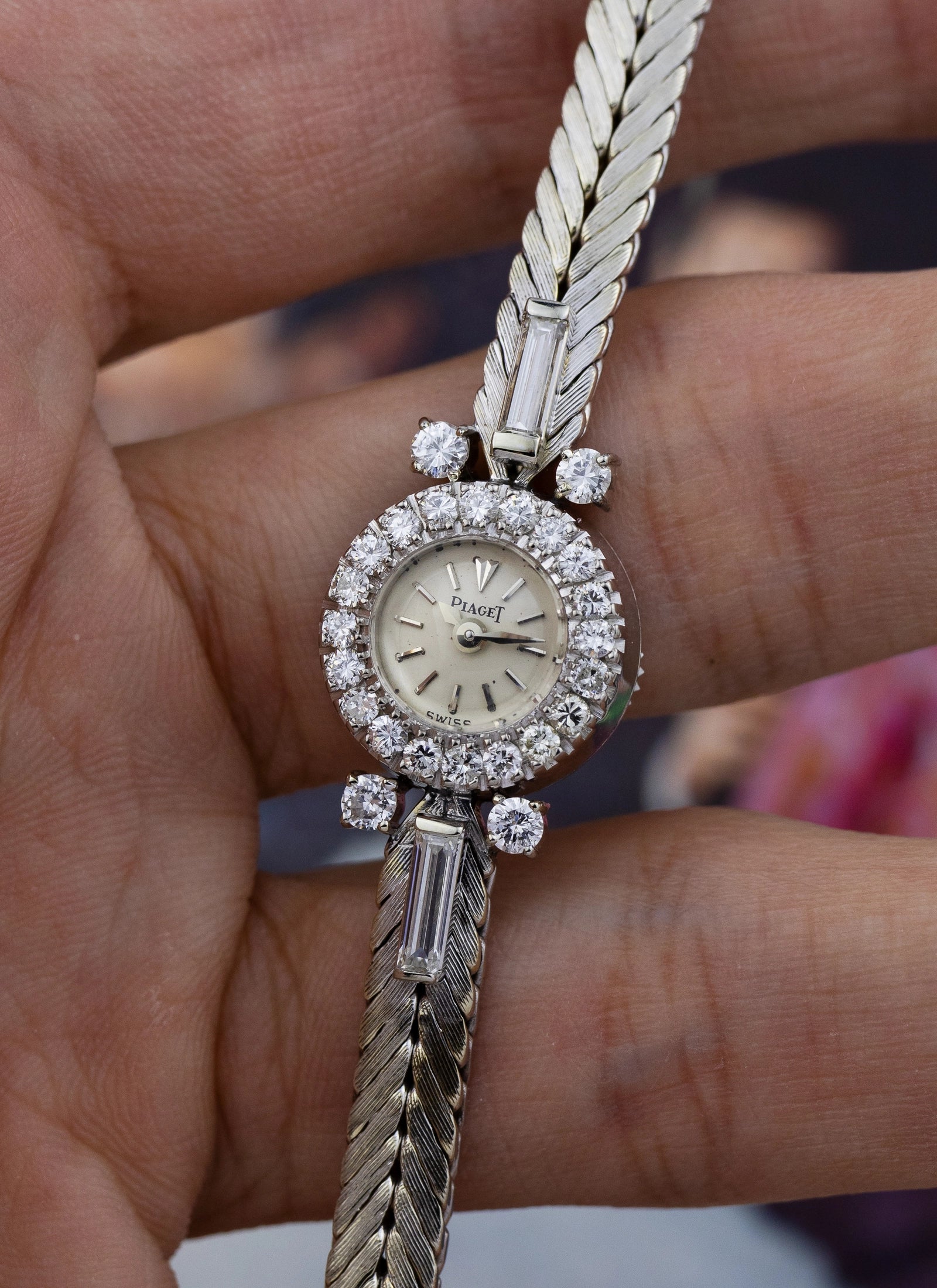 1950s 18K Lady Piaget Cocktail White Gold Diamonds