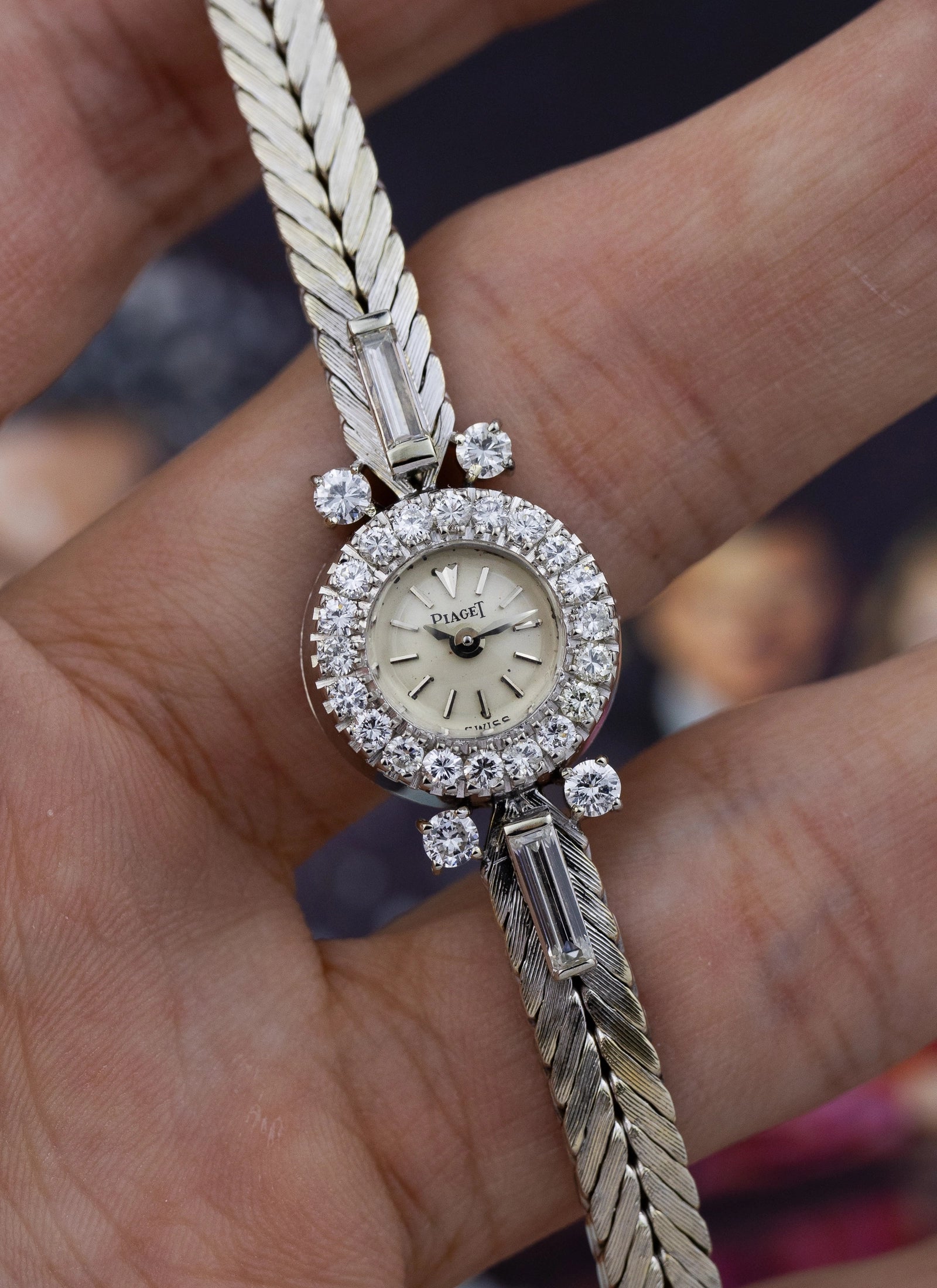 1950s 18K Lady Piaget Cocktail White Gold Diamonds