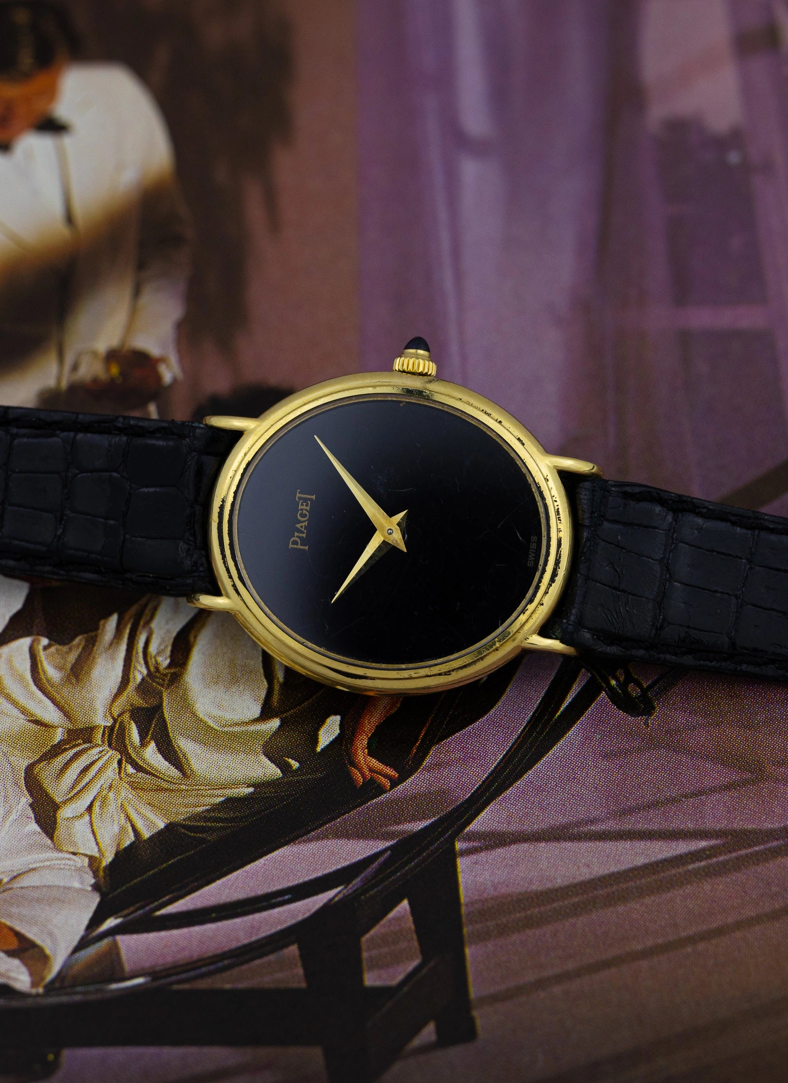 1970s 18K Piaget Ellipse Black Dial 9822