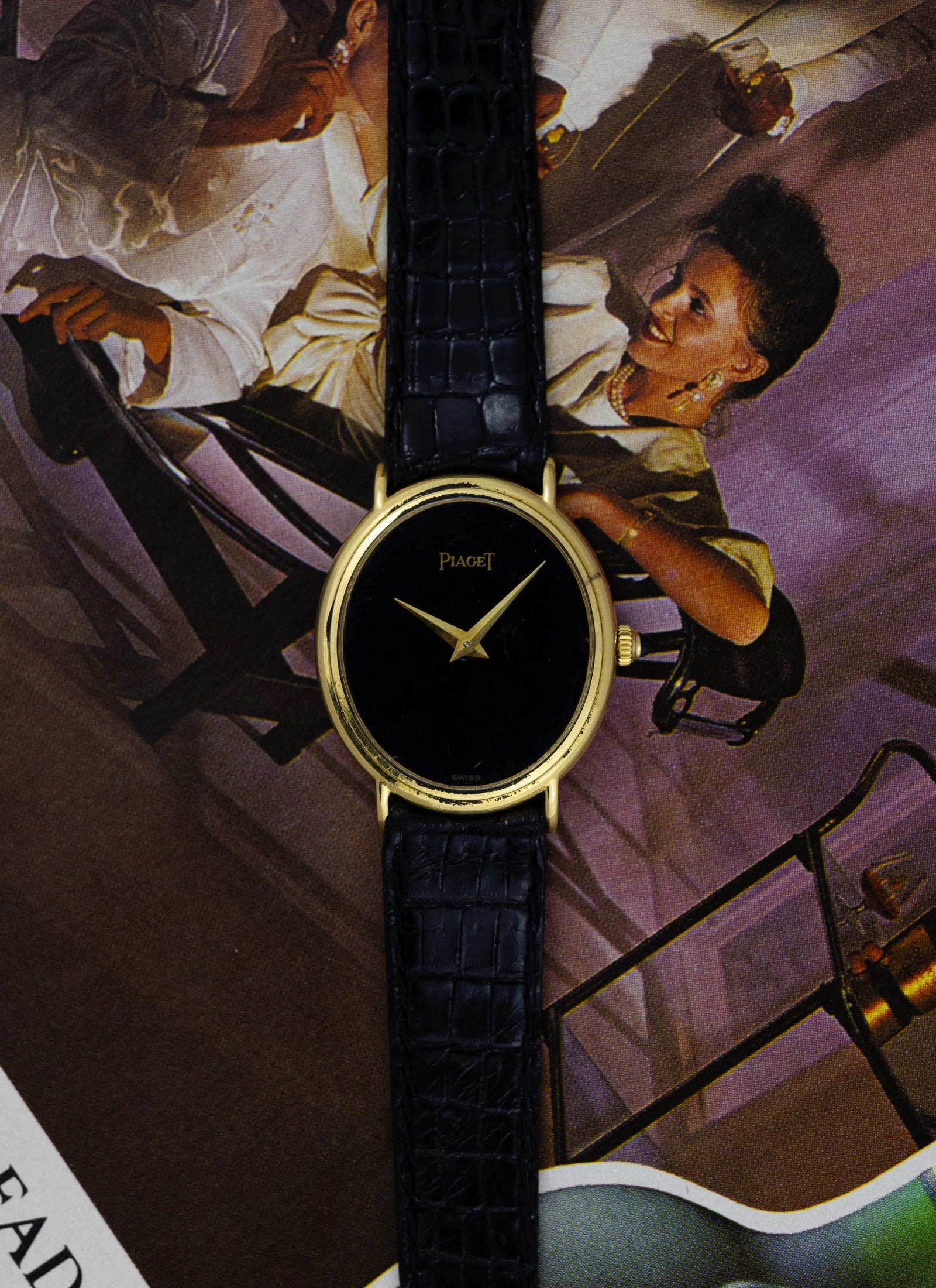 1970s 18K Piaget Ellipse Black Dial 9822