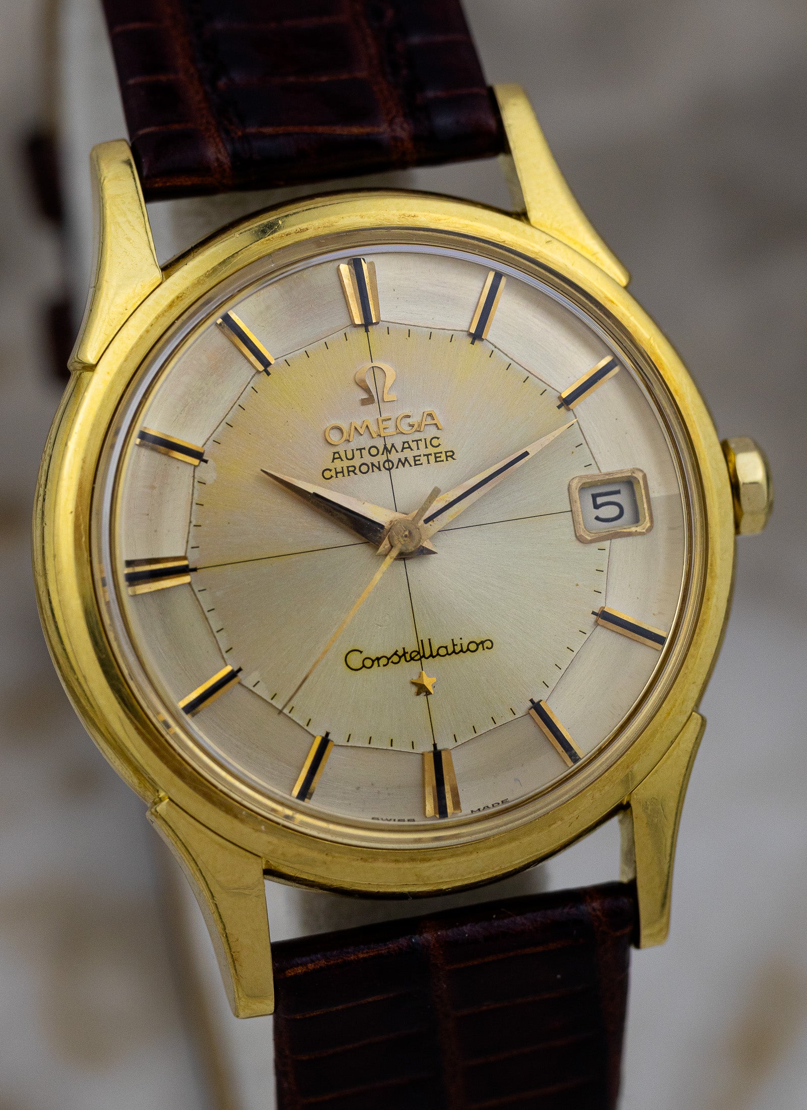 1961 18K Omega Constellation Pie Pan 14393 cal. 561 Serviced in