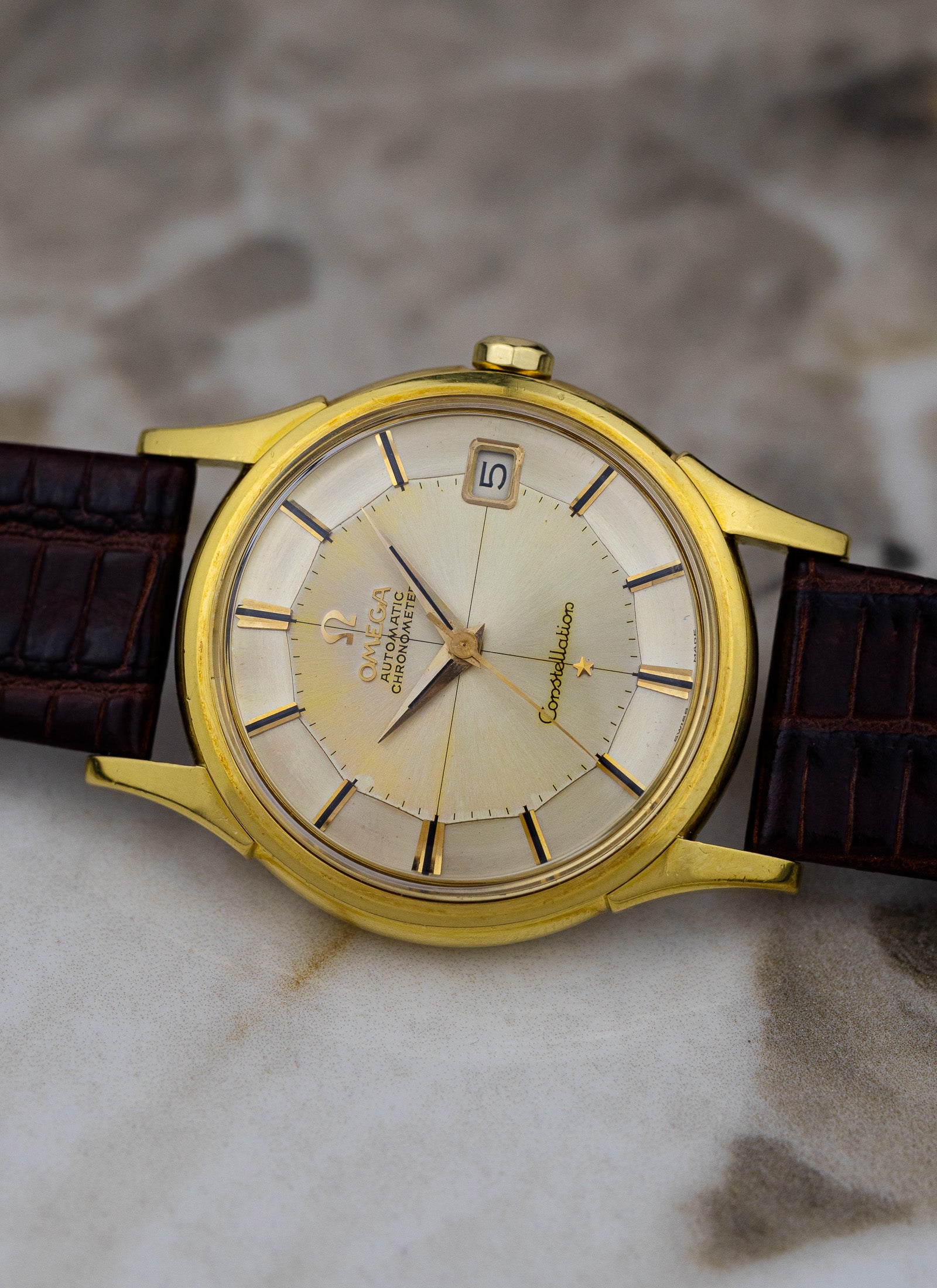 1961 18K Omega Constellation Pie Pan 14393 cal. 561 Serviced in