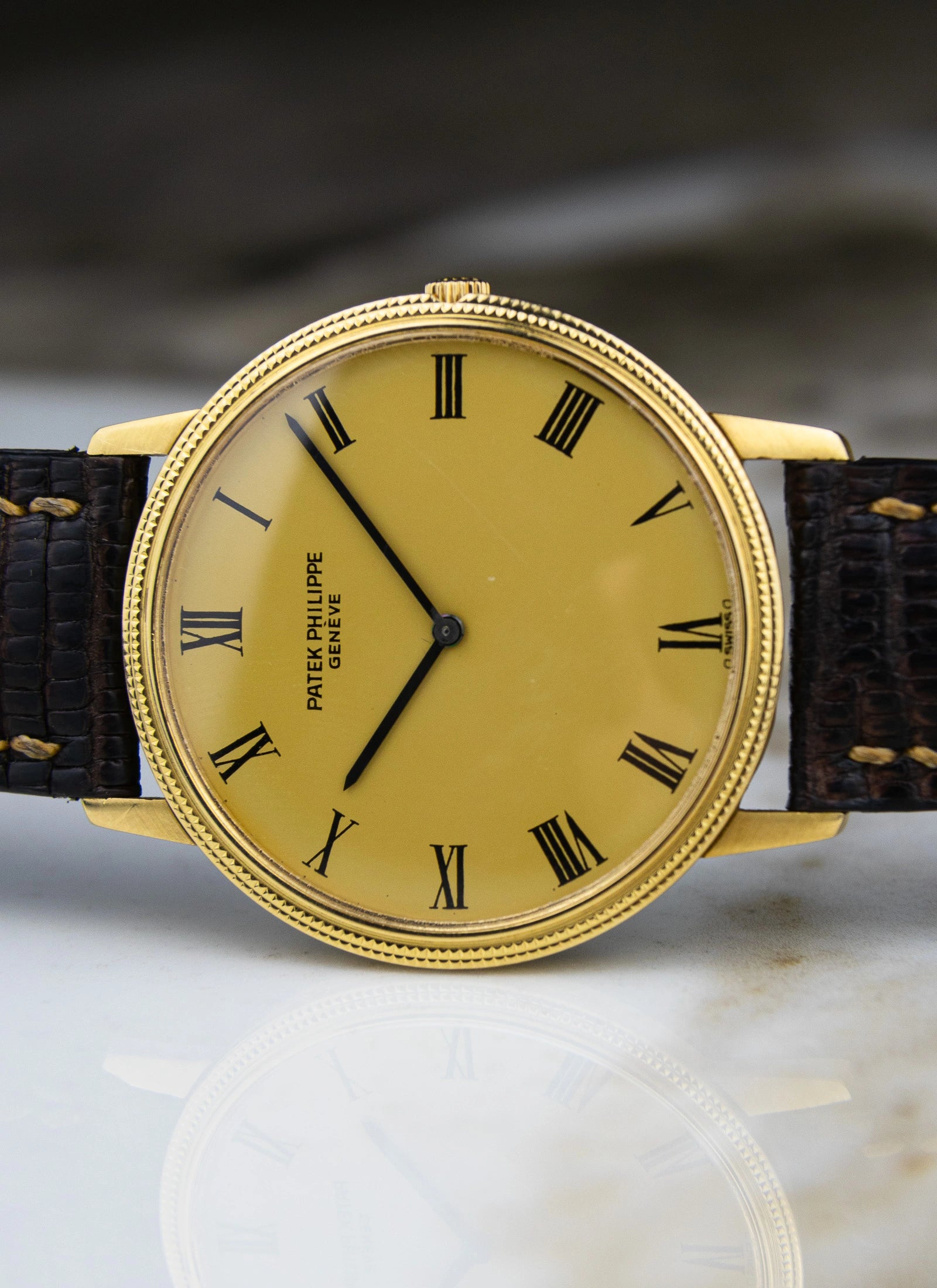 1970s Patek Philippe Calatrava 3590 Clous de Paris Sigma Dial