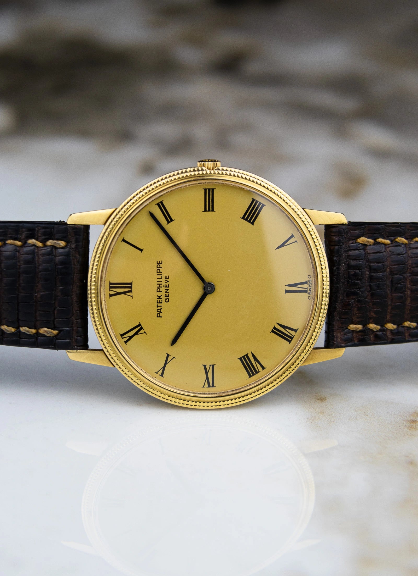 1970s Patek Philippe Calatrava 3590 Clous de Paris Sigma Dial