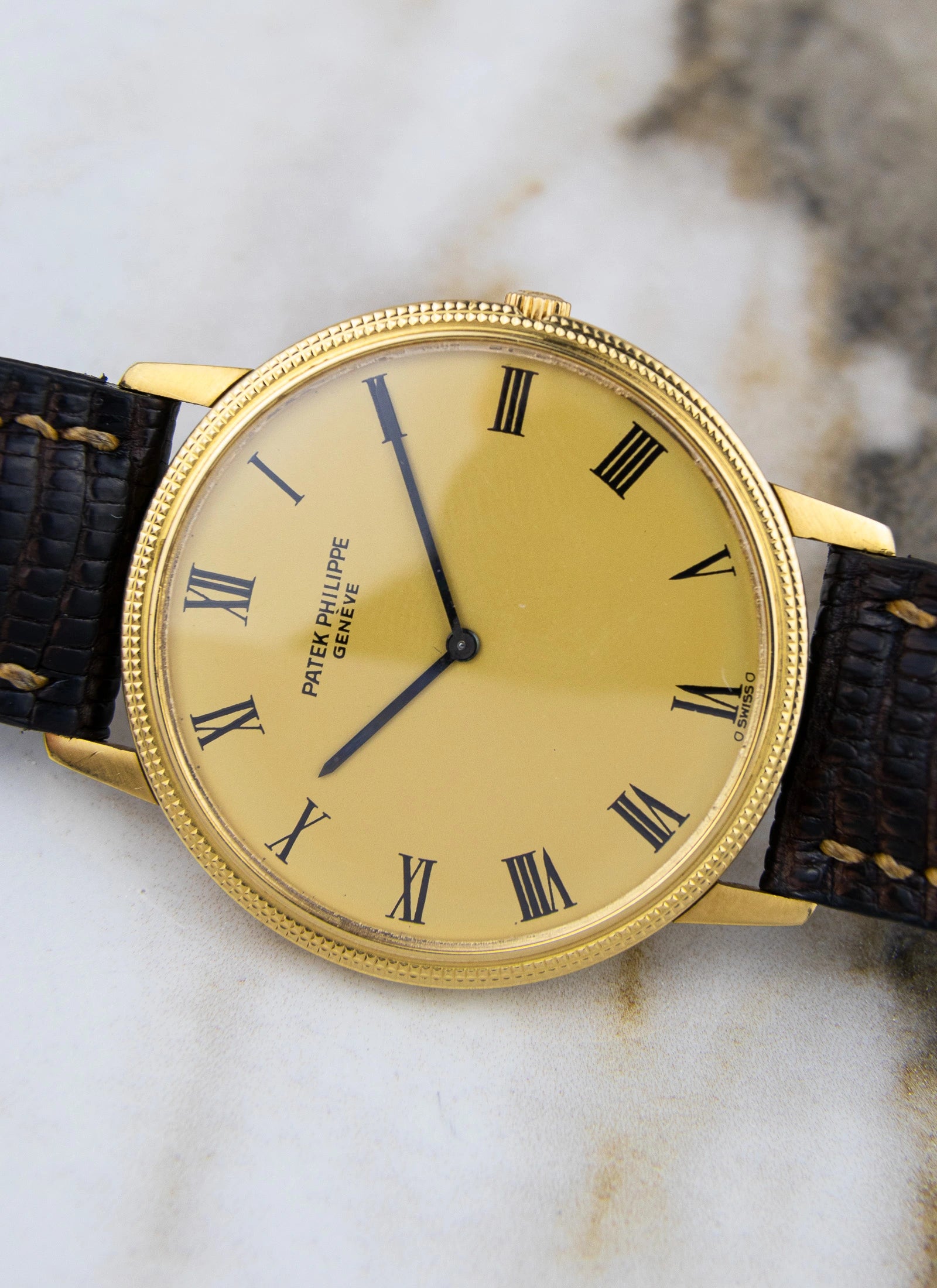 1970s Patek Philippe Calatrava 3590 Clous de Paris Sigma Dial