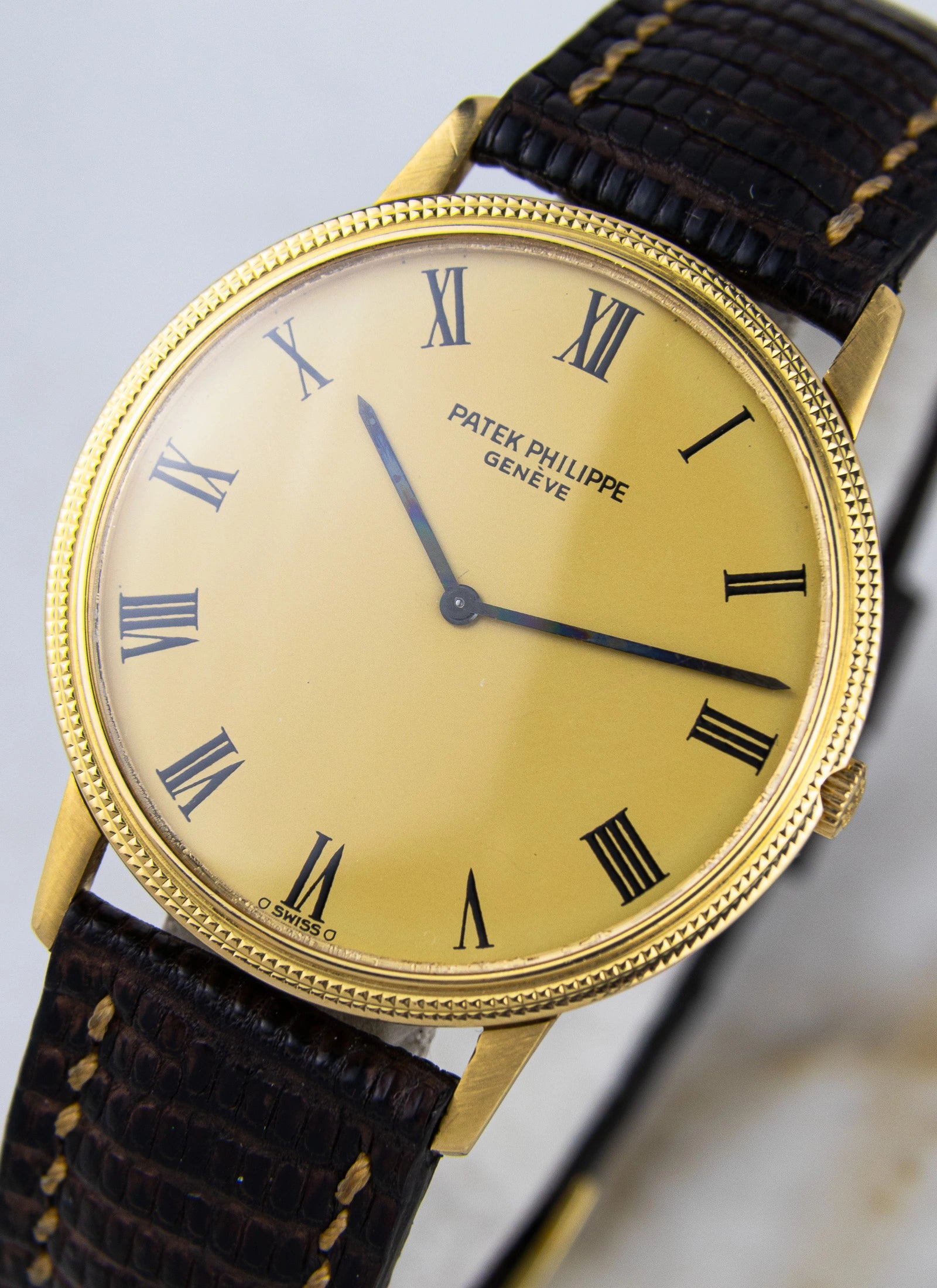 1970s Patek Philippe Calatrava 3590 Clous de Paris Sigma Dial