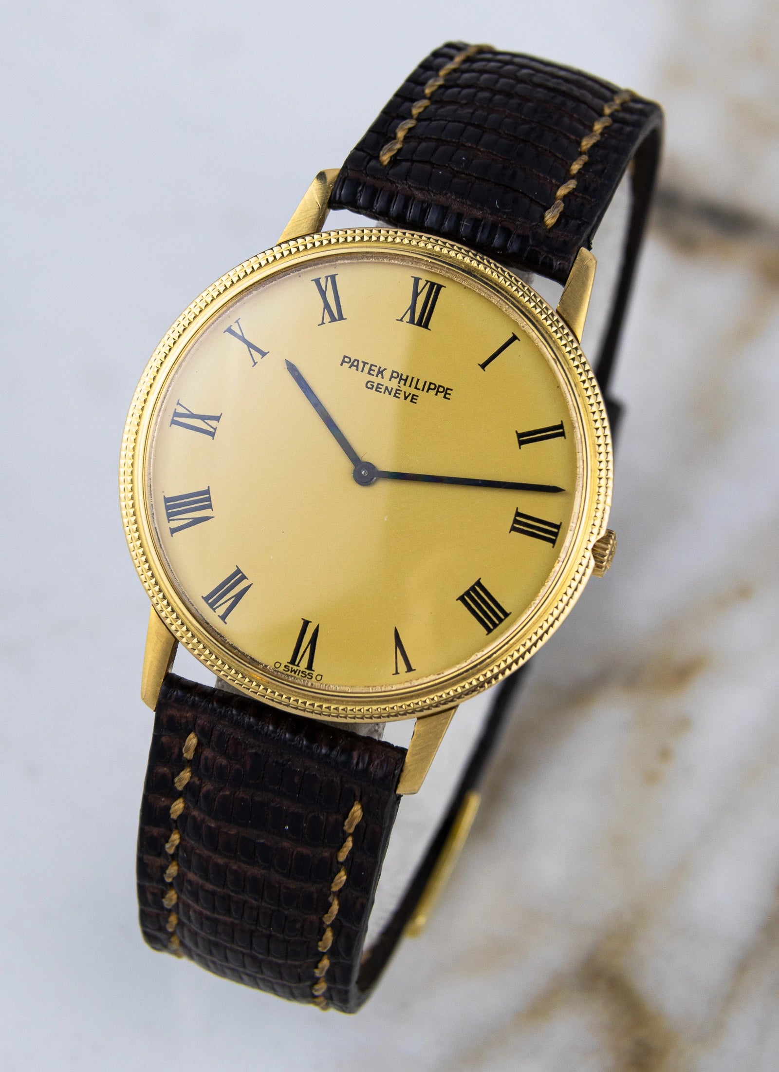 1970s Patek Philippe Calatrava 3590 Clous de Paris Sigma Dial