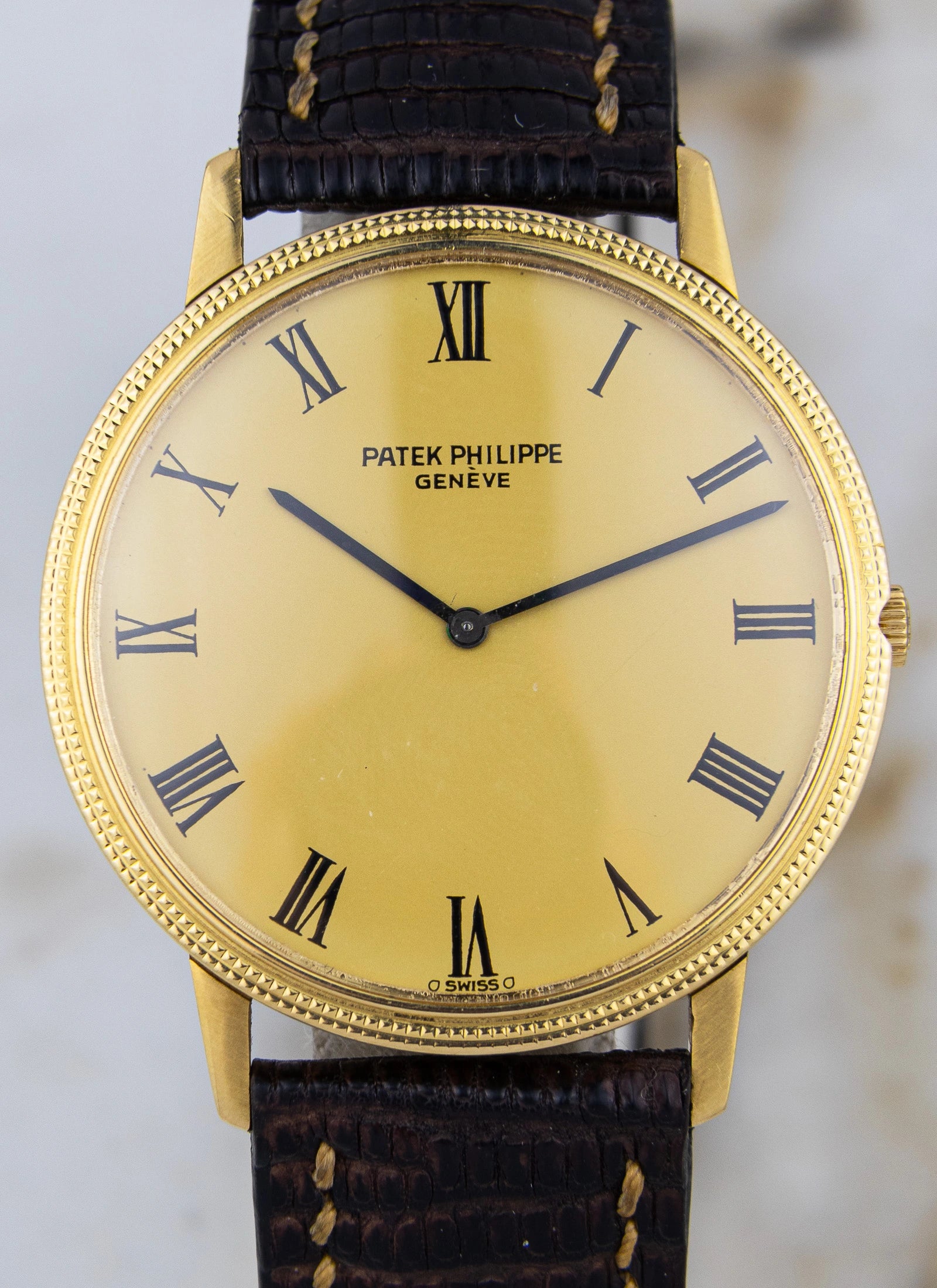 1970s Patek Philippe Calatrava 3590 Clous de Paris Sigma Dial