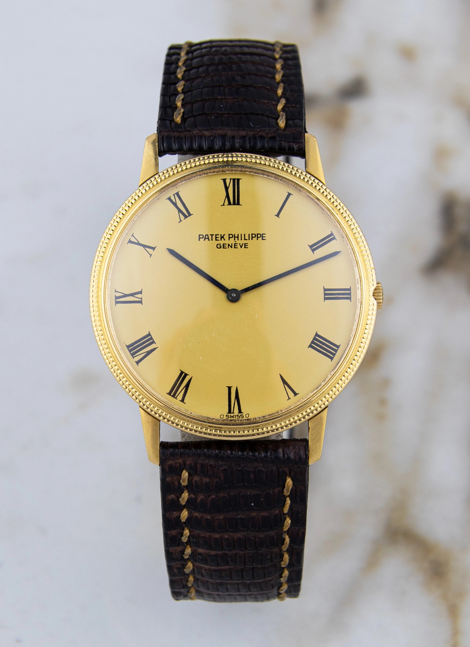 1970s Patek Philippe Calatrava 3590 Clous de Paris Sigma Dial