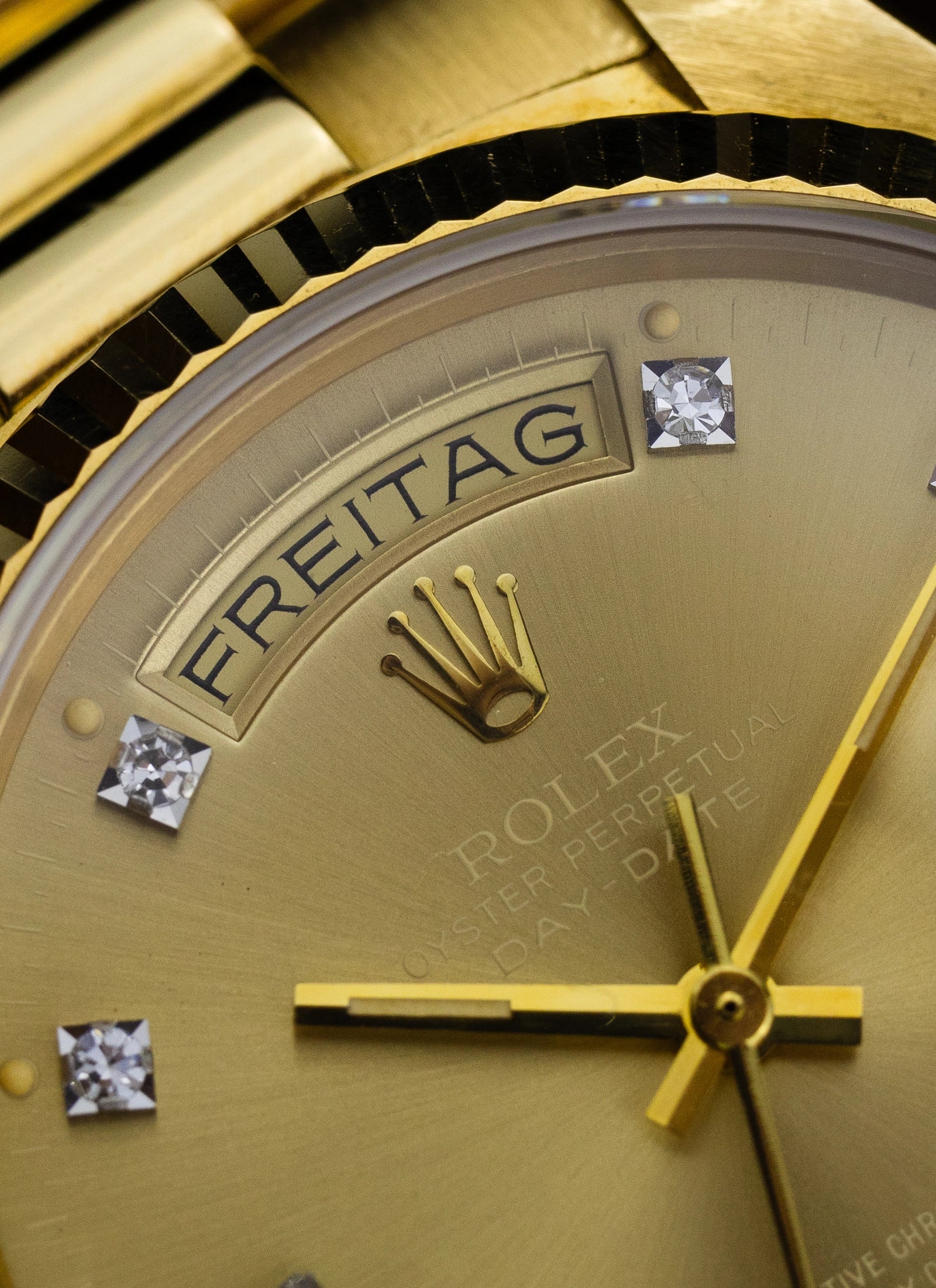 1979 18K Rolex Day-Date Havana Ghost Diamond Dial 18038 Box & Papers