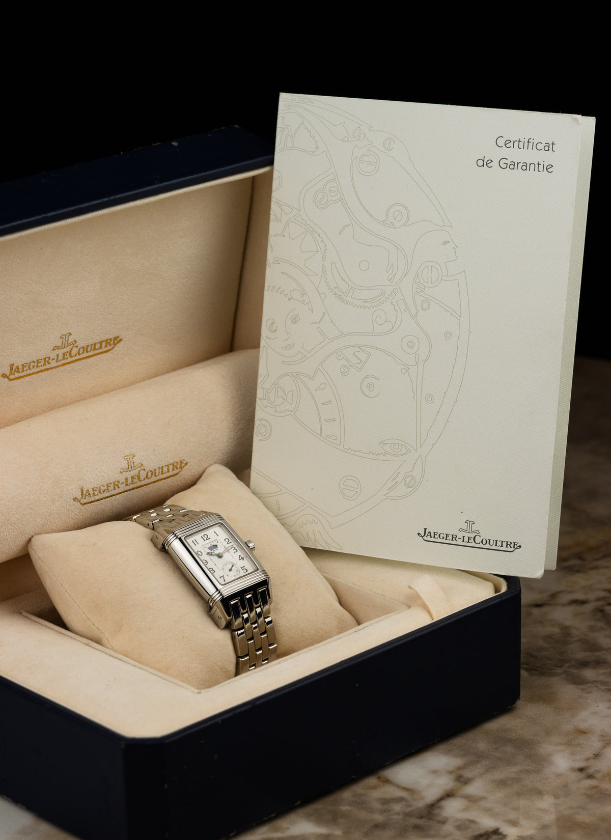 2004 Jaeger LeCoutre Reverso Gran Sport Diamond Bezel 296.8.74 Full Set