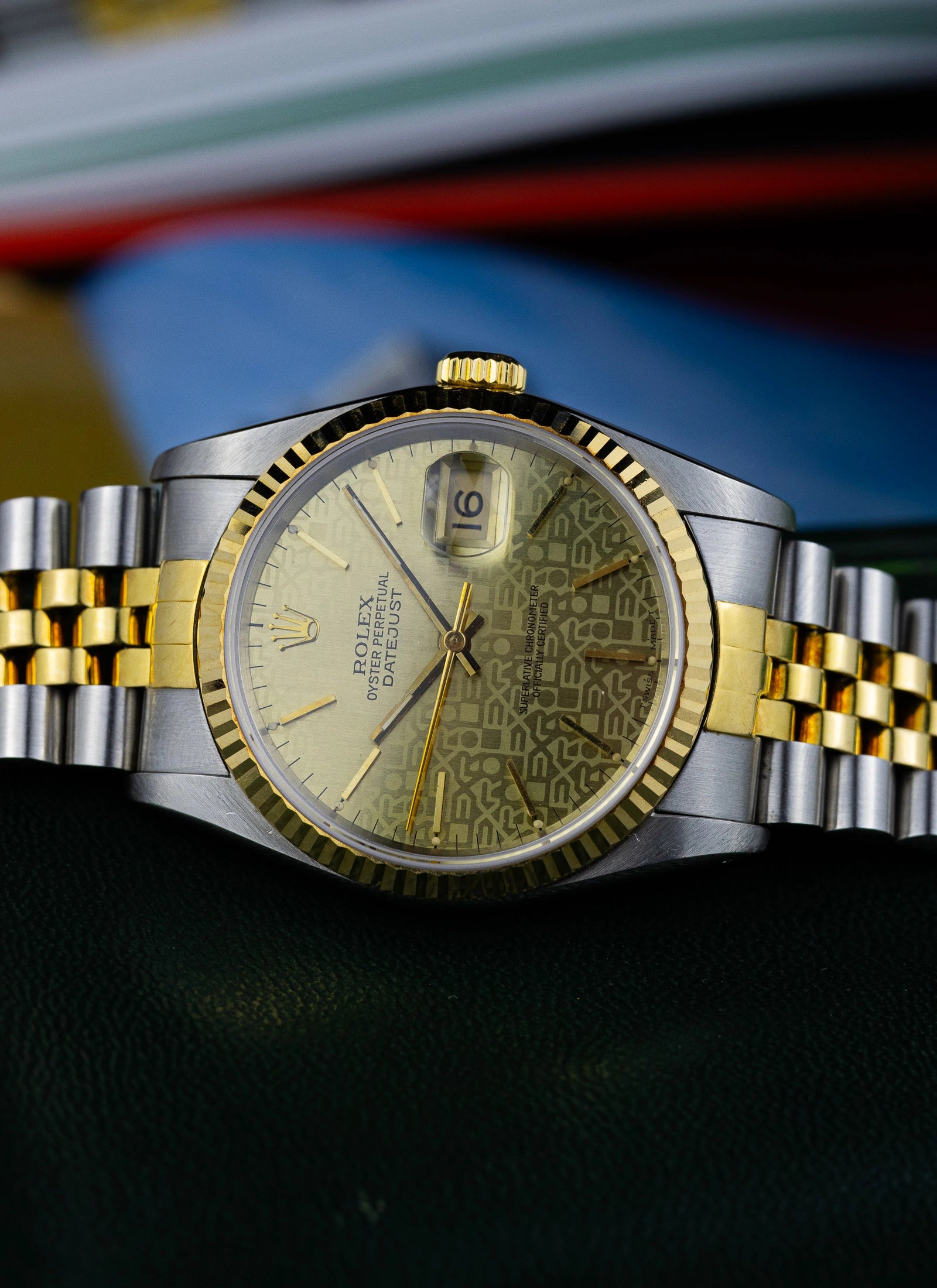 1990 Rolex Datejust Anniversary Dial 16233 Box