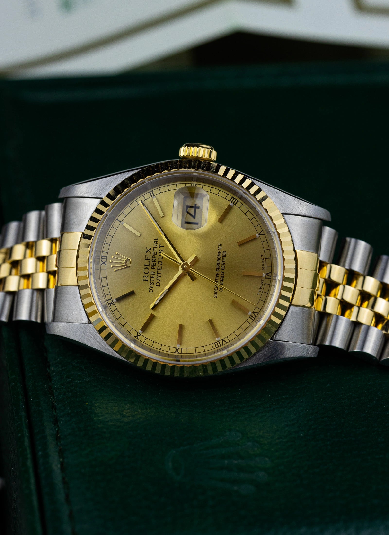 1996 Rolex Datejust Champagne Dial 16233 Full Set