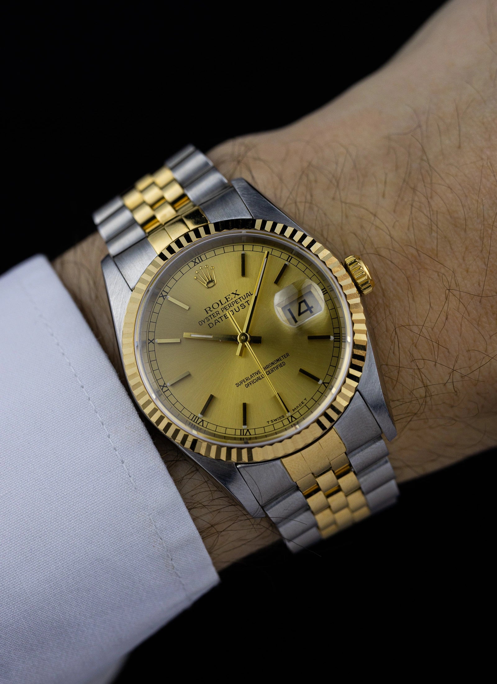 1996 Rolex Datejust Champagne Dial 16233 Full Set