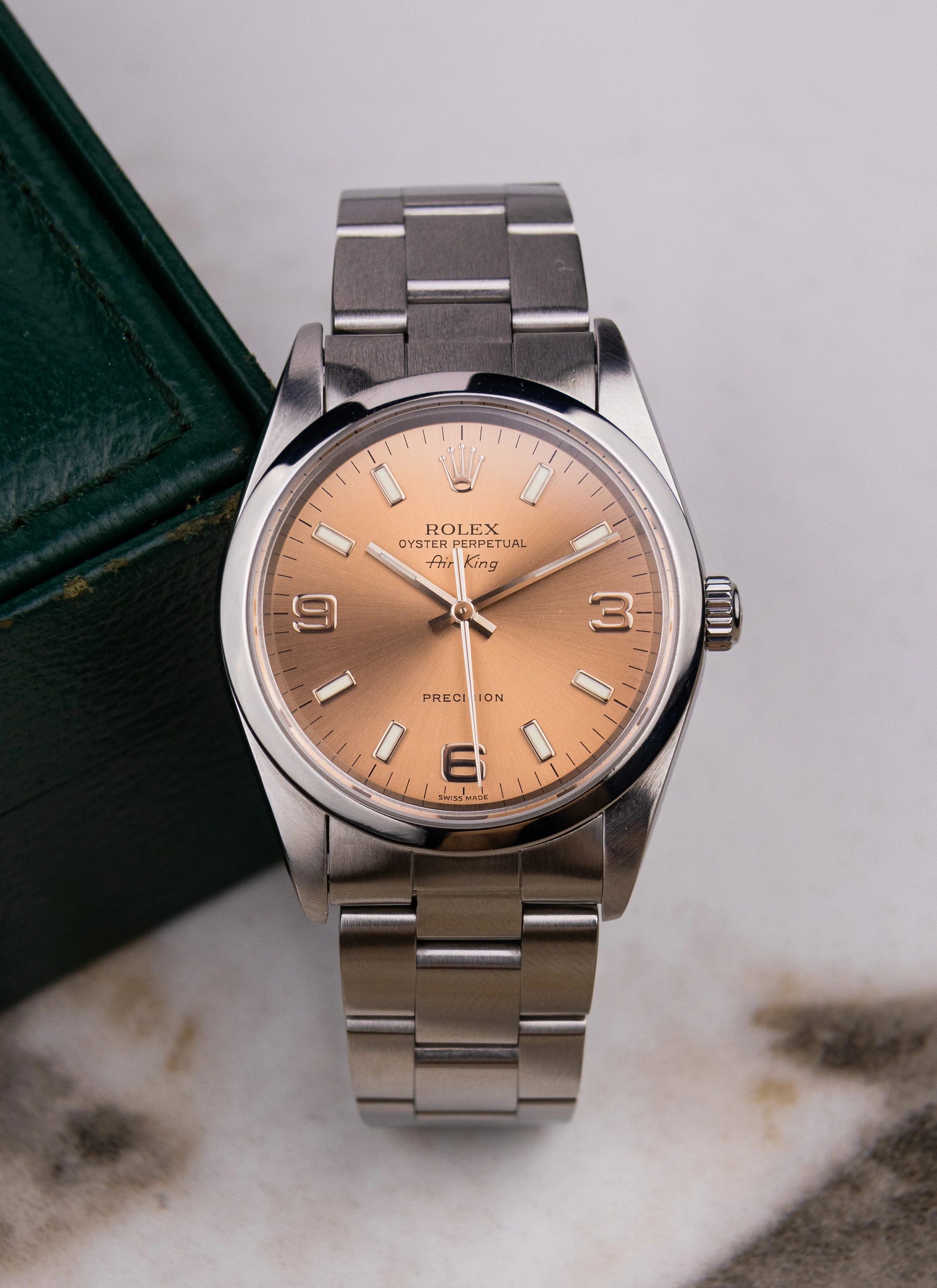 2005 Rolex Air King 14000 Salmon Dial Full Set