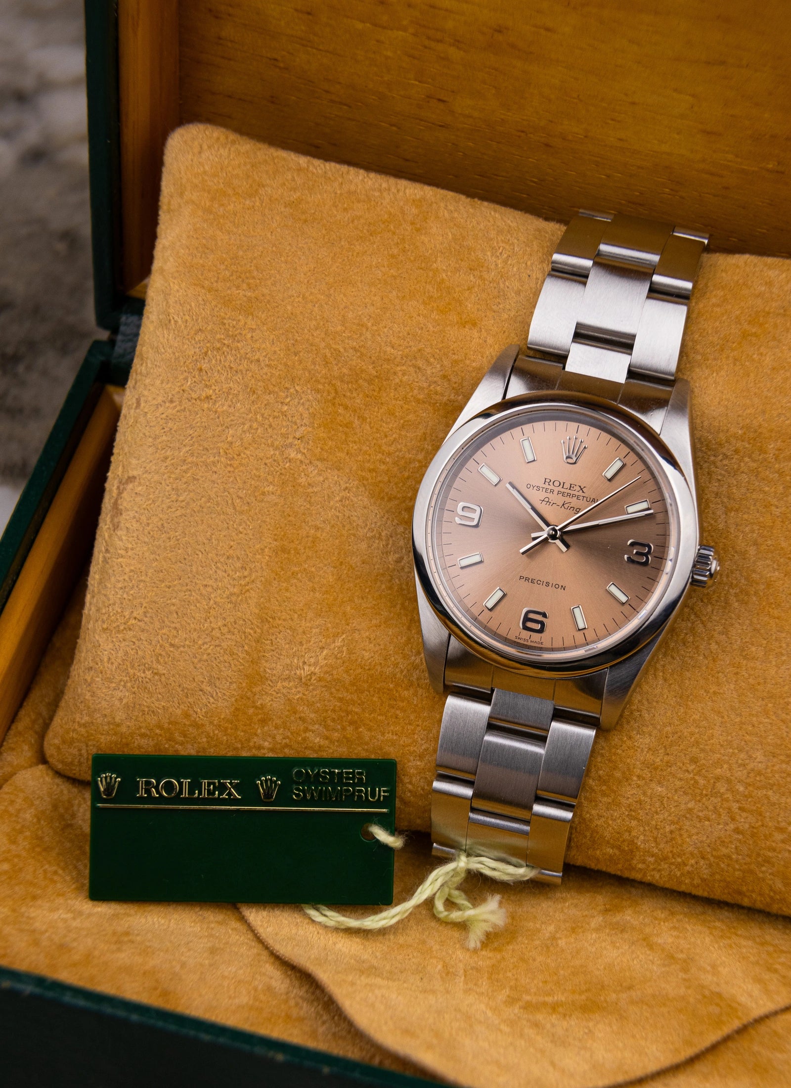 2005 Rolex Air King 14000 Salmon Dial Full Set