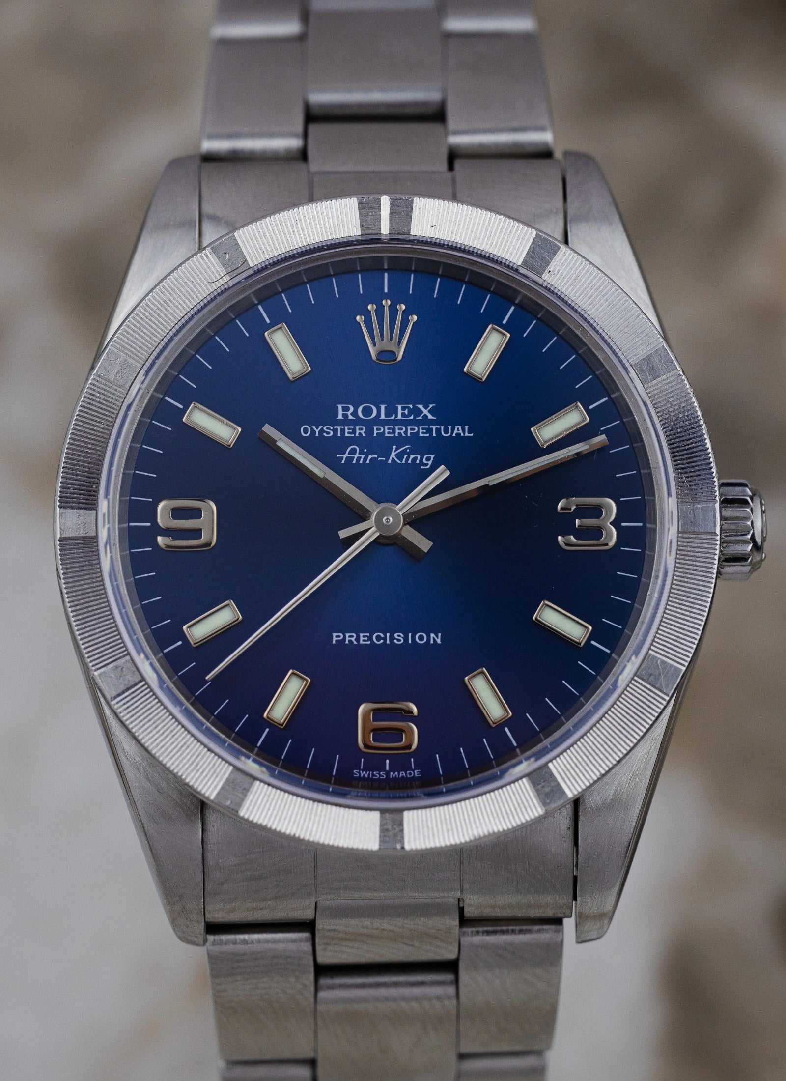 1995 Rolex Air King ref. 14010 Navy Explorer Dial