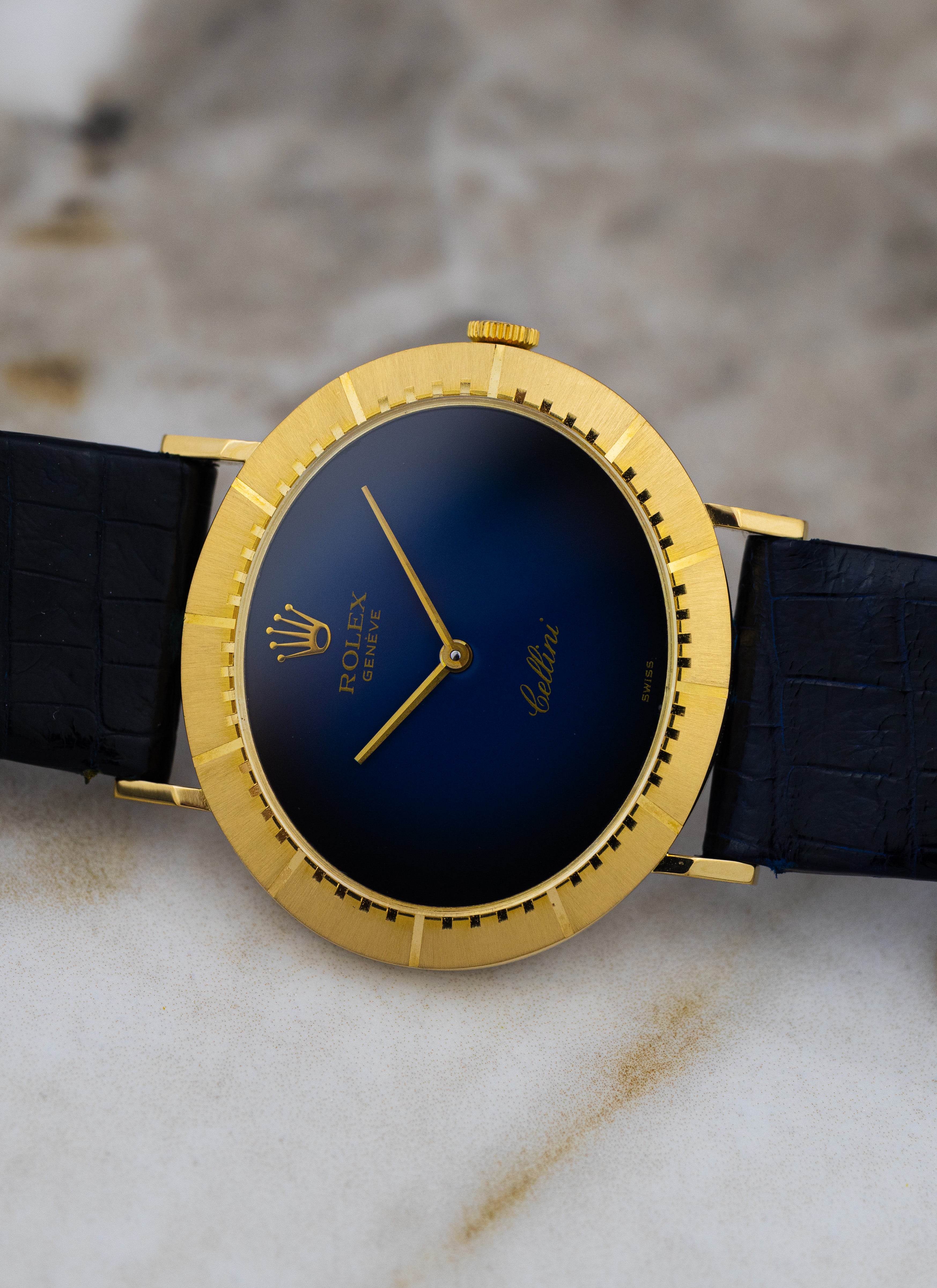 1974 18K Rolex Cellini Blue Vignette 4083