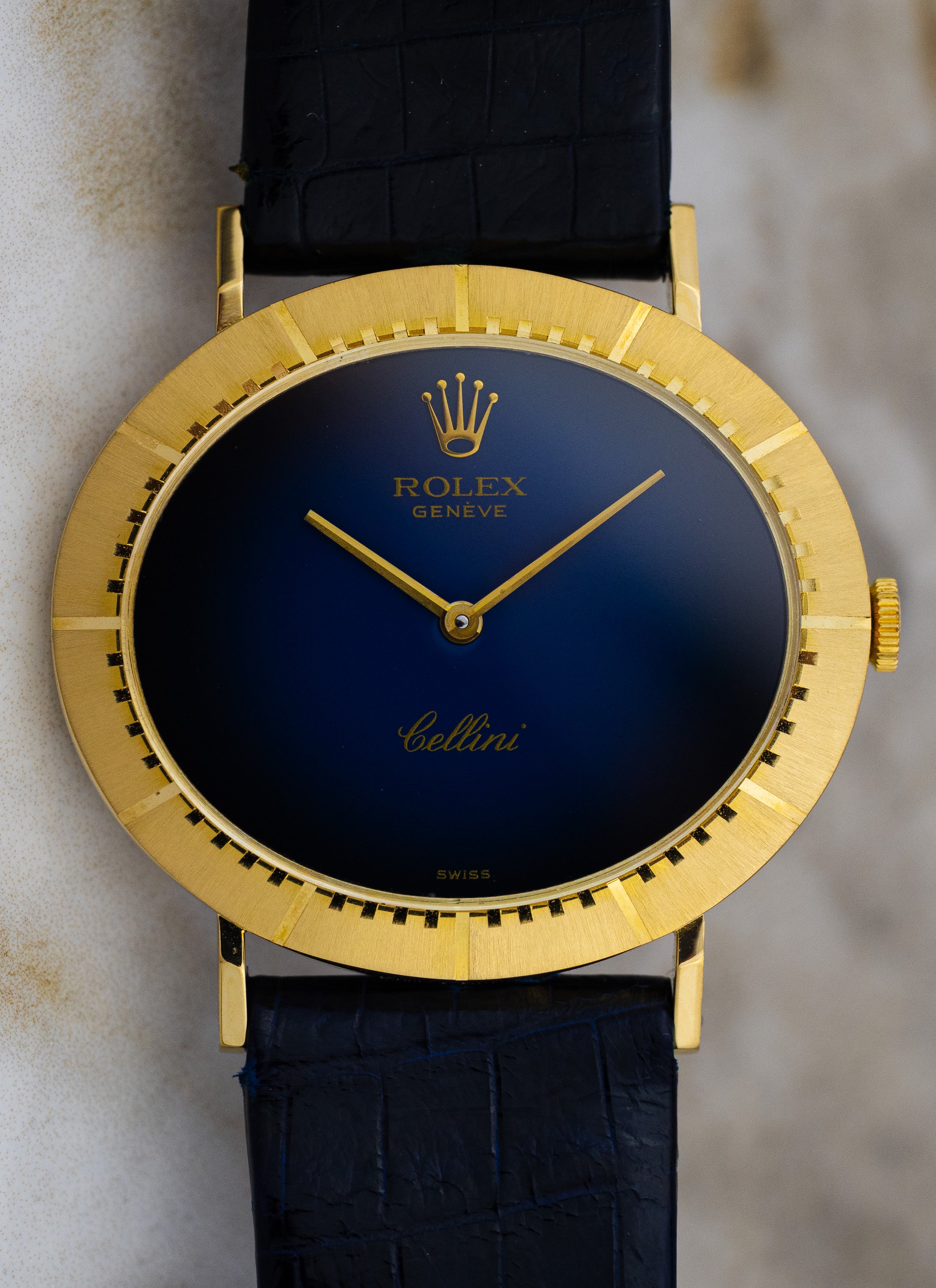 1974 18K Rolex Cellini Blue Vignette 4083