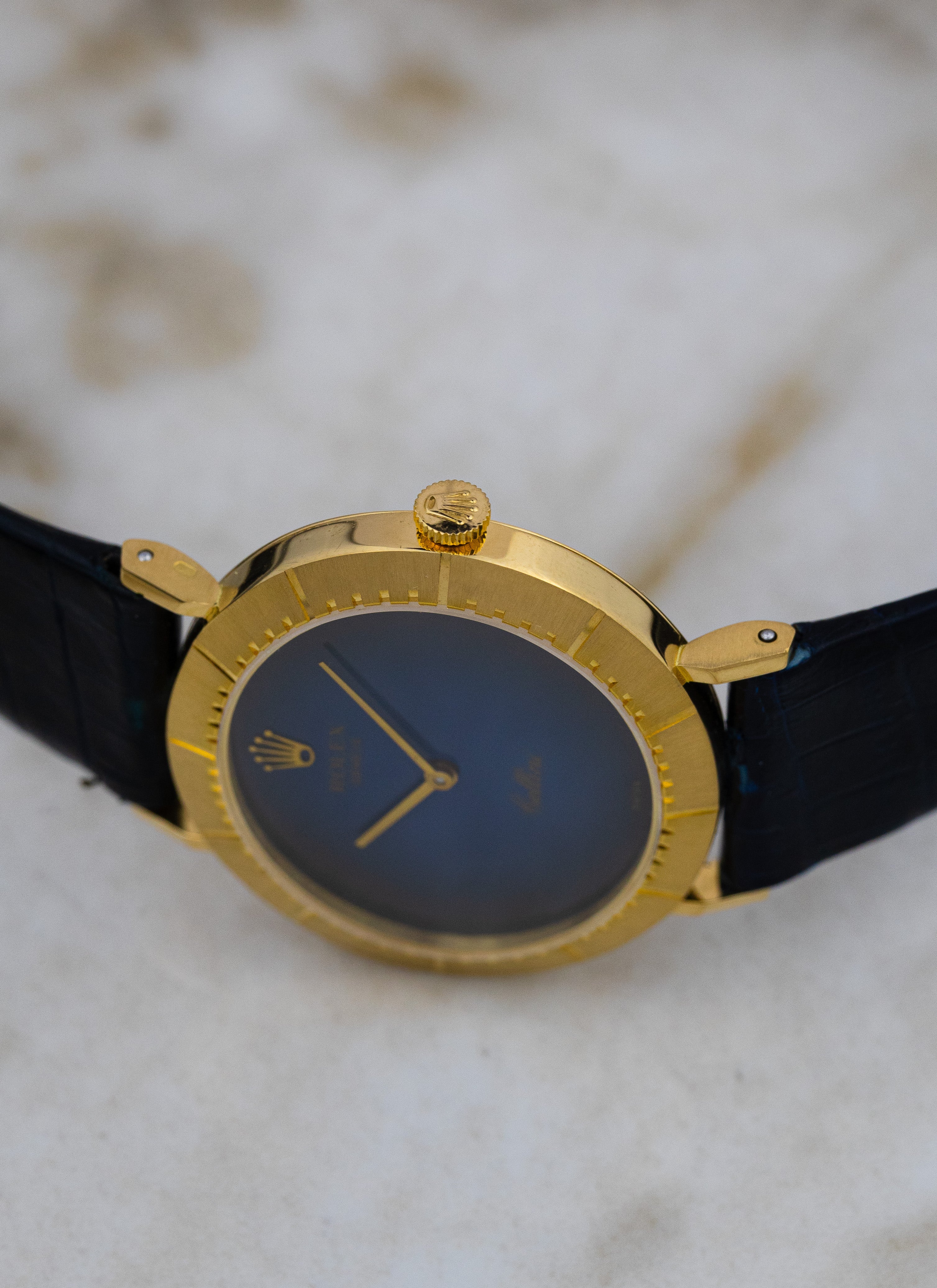 1974 18K Rolex Cellini Blue Vignette 4083