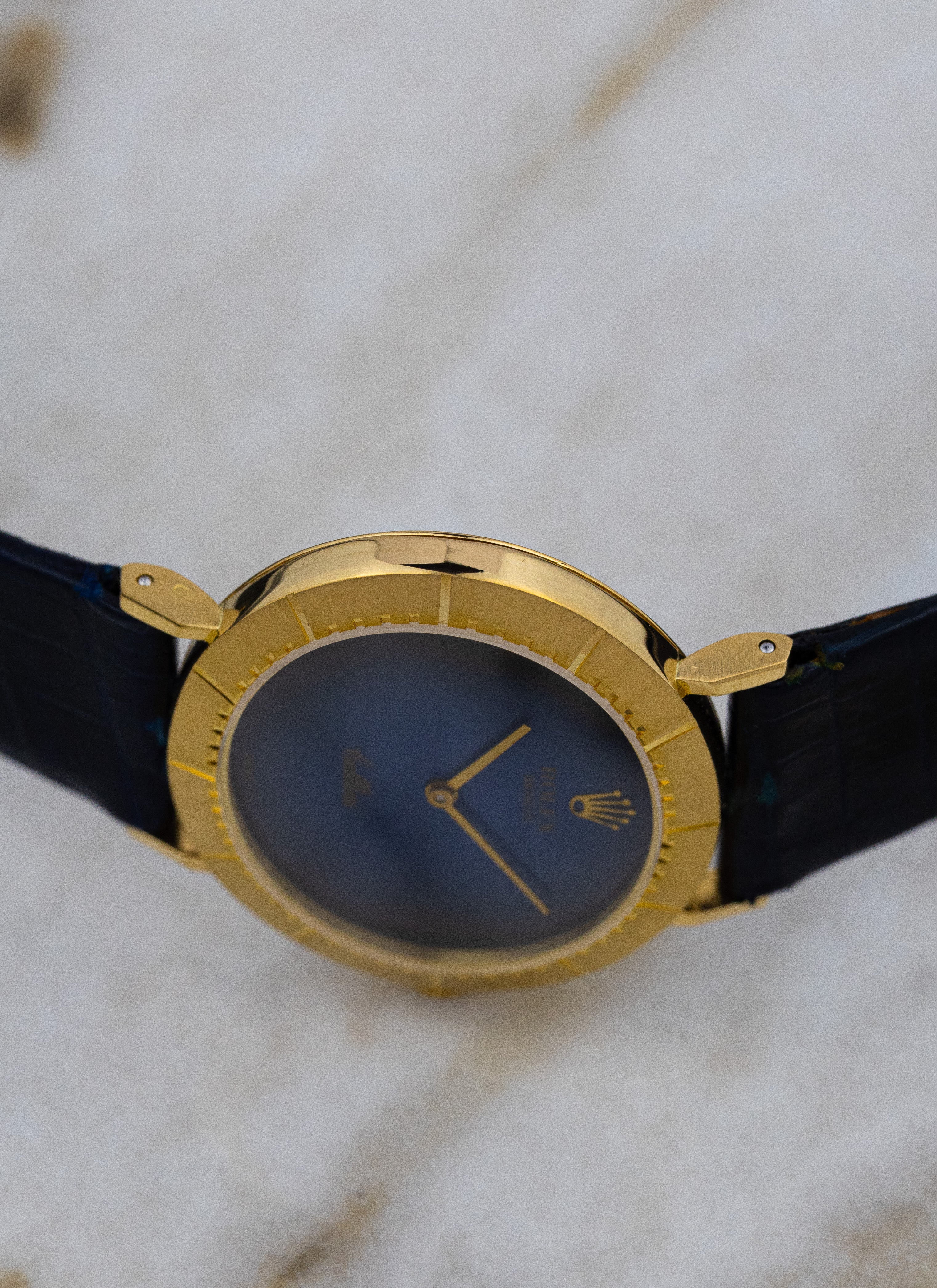1974 18K Rolex Cellini Blue Vignette 4083