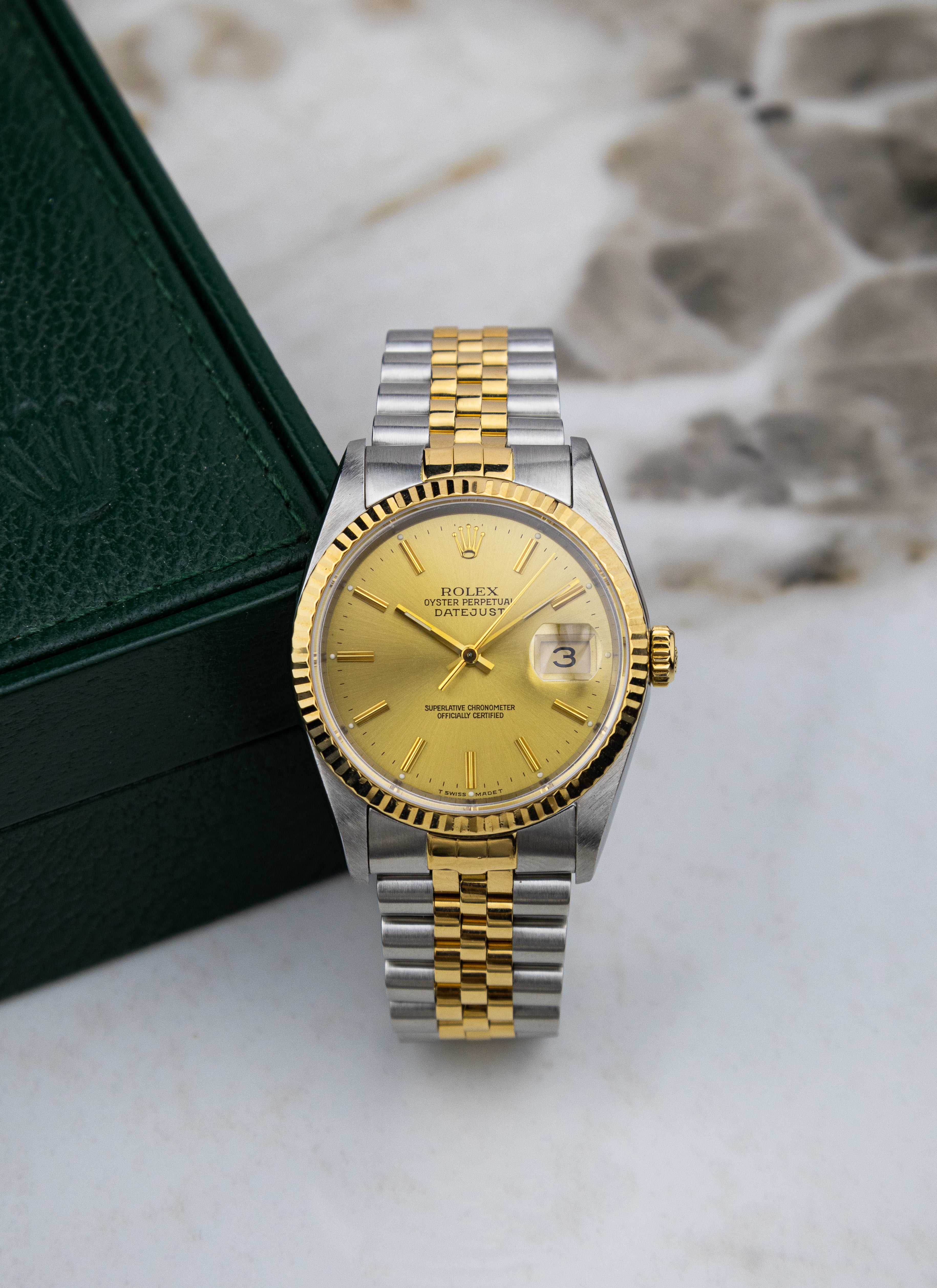 1991 Rolex Datejust 16233 Champagne Dial Full Set