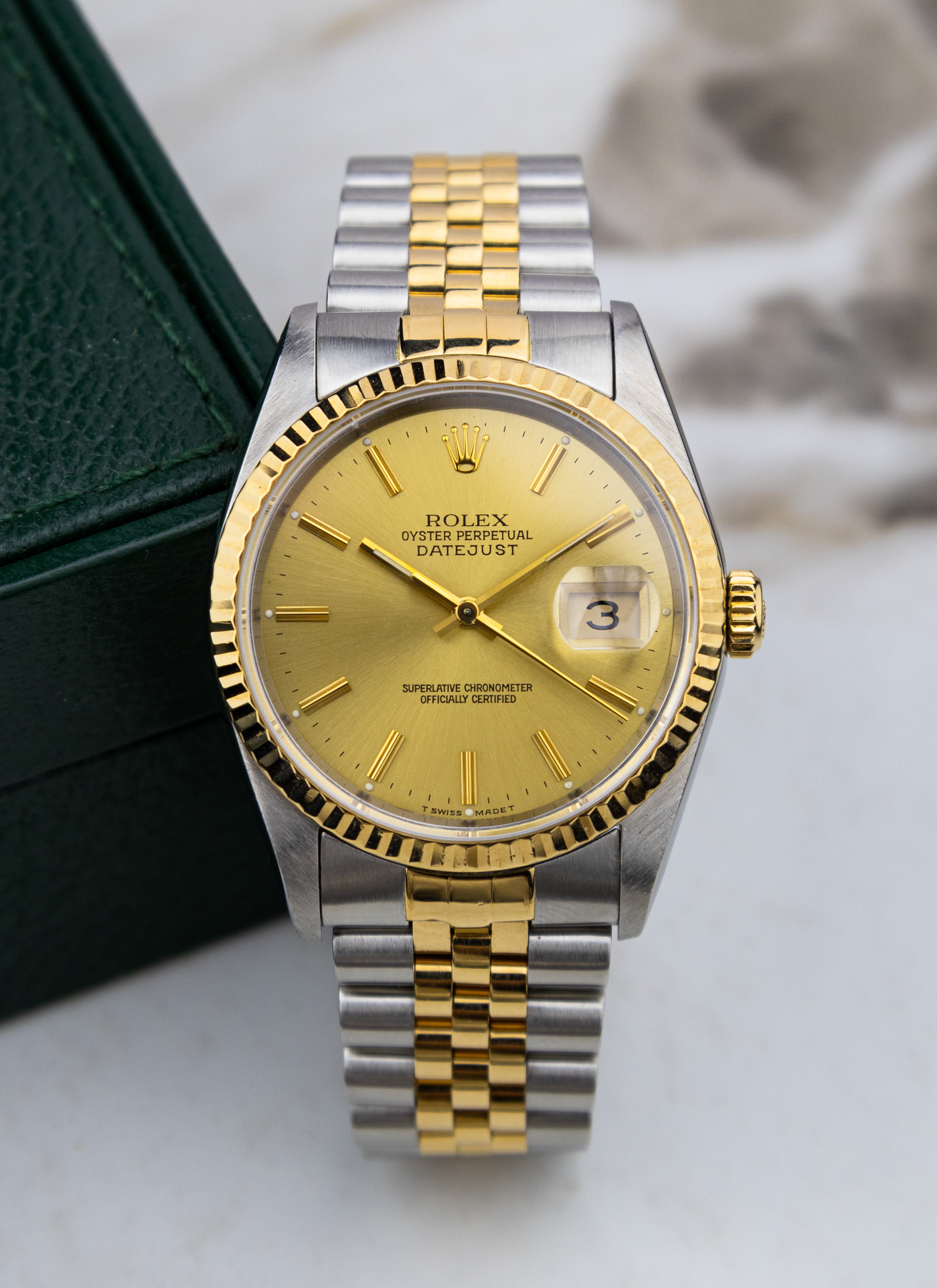 1991 Rolex Datejust 16233 Champagne Dial Full Set
